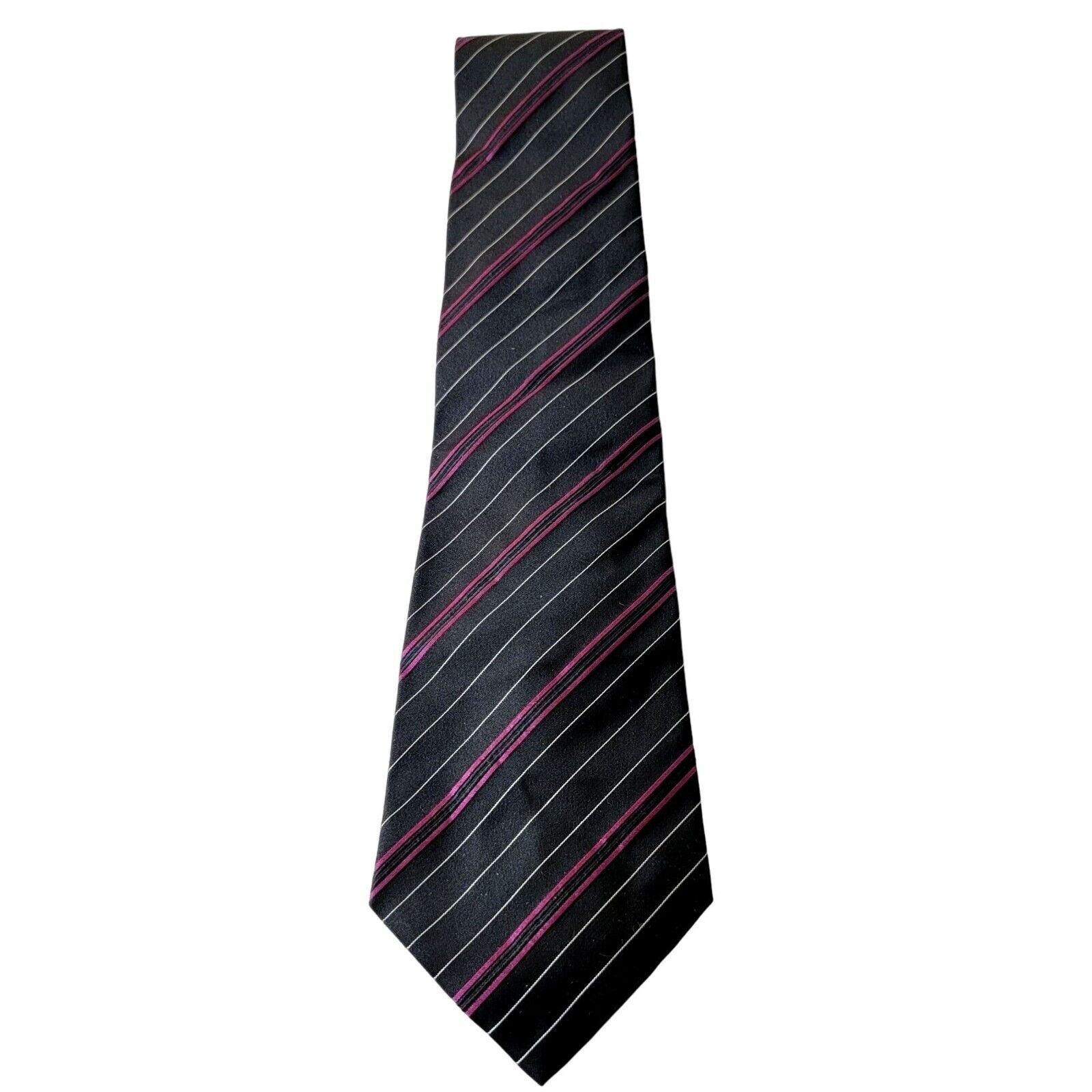 Ralph Lauren Ralph Lauren Purple Label 100% Silk Repp Neck Tie Mens Black Size ONE SIZE - 4 Thumbnail
