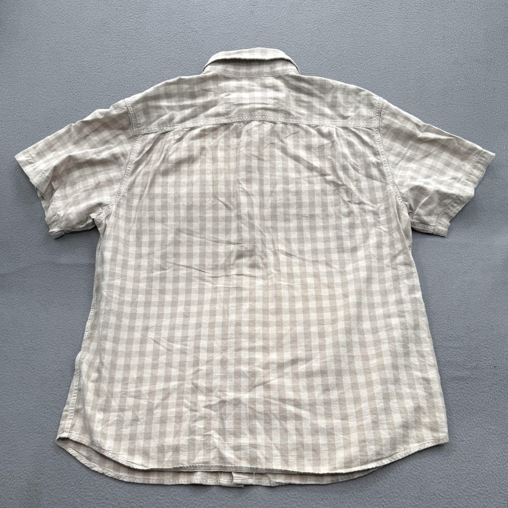 Carhartt VINTAGE Carhartt Shirt Mens XL Beige Gray Plaid Short Sleeve Button Front Workwear Size US XL / EU 56 / 4 - 2 Thumbnail