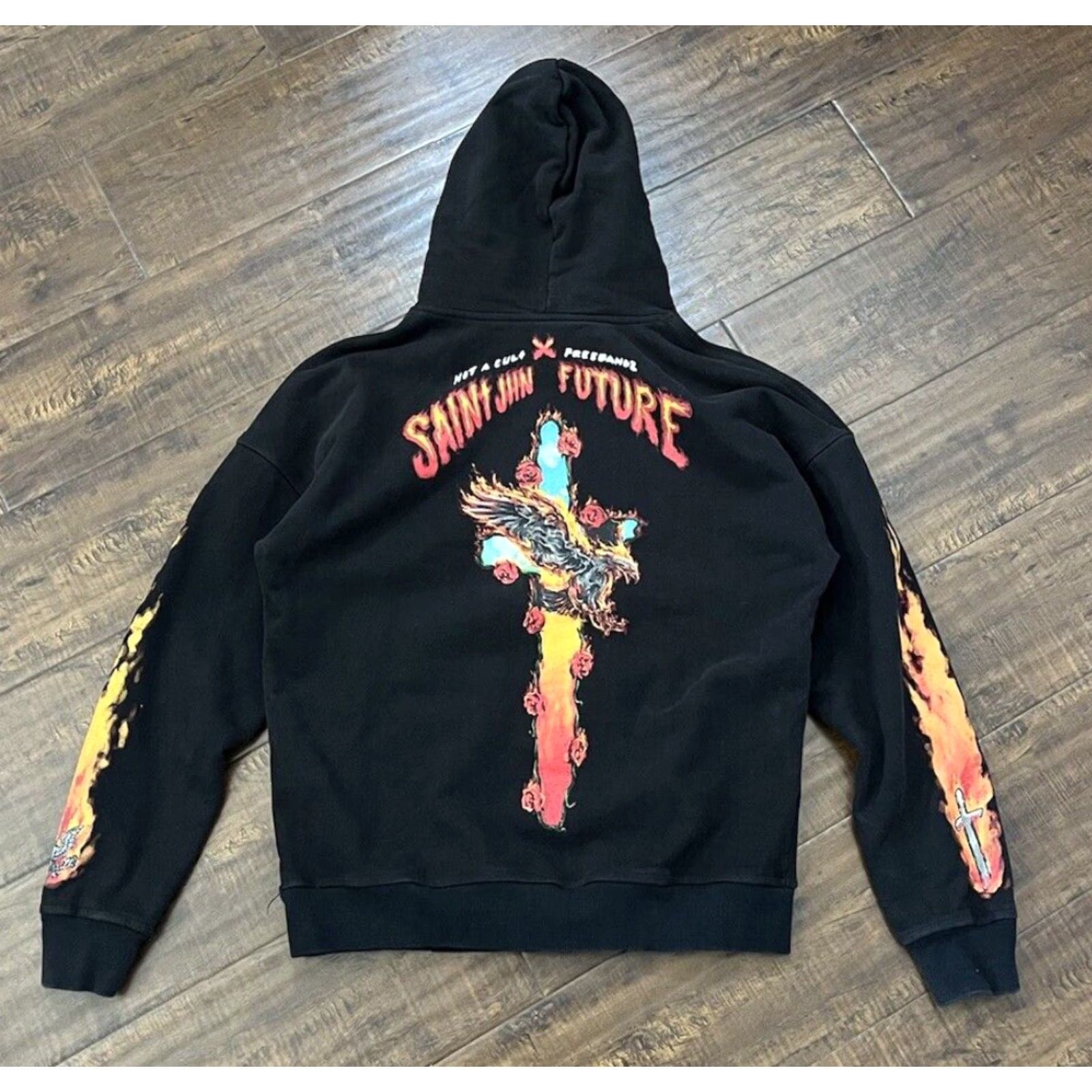 Vintage SAINT JHN x Future Roses Mens Black Hoodie Sweatshirt Merch Tour Not A Cult Rap Hoodie Sweatshirt Mens Black Roses 2020s Mens Size US M / EU 48-50 / 2 - 4 Thumbnail