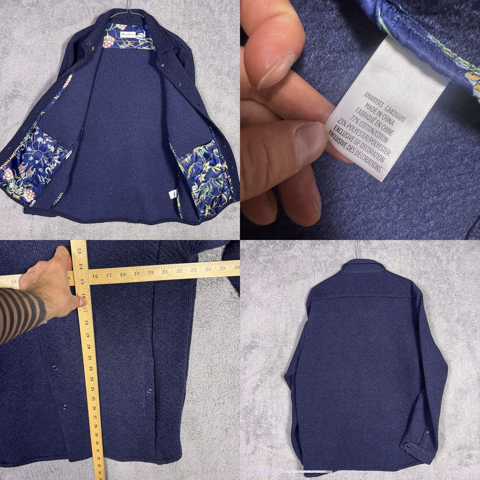 Robert Graham Robert Graham Jacket Mens XL Overshirt Pearl Snap Diamond Quilted Shacket Tailor Size US XL / EU 56 / 4 - 9 Thumbnail
