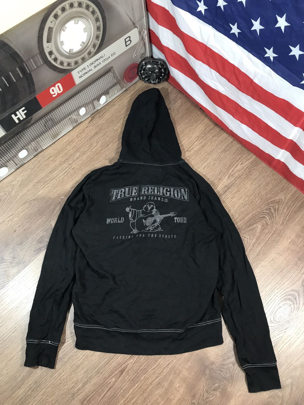 True Religion × Vintage True Religion Zip Hoodie Vintage Y2K Big Logo Size US L / EU 52-54 / 3 - 1 Thumbnail