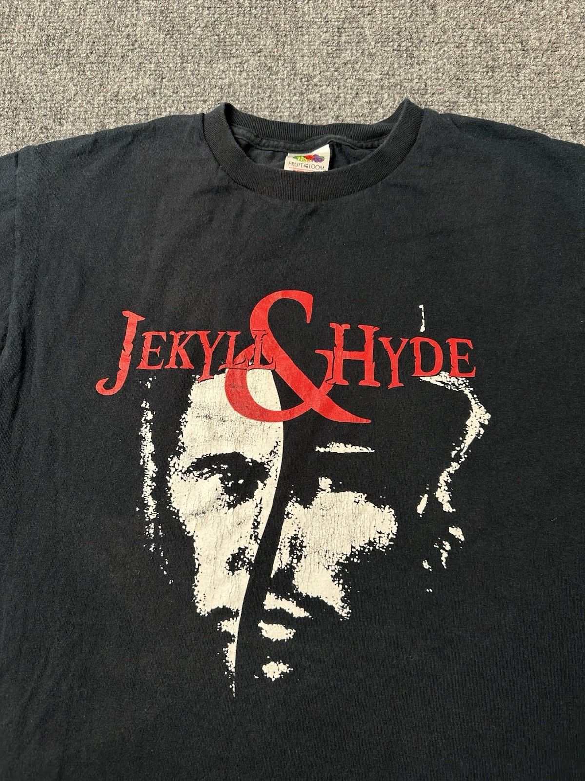 Fruit Of The Loom Mens T Shirt Jekyll and Hyde 90s Graphic Black Heavy, Size M Size US M / EU 48-50 / 2 - 3 Thumbnail