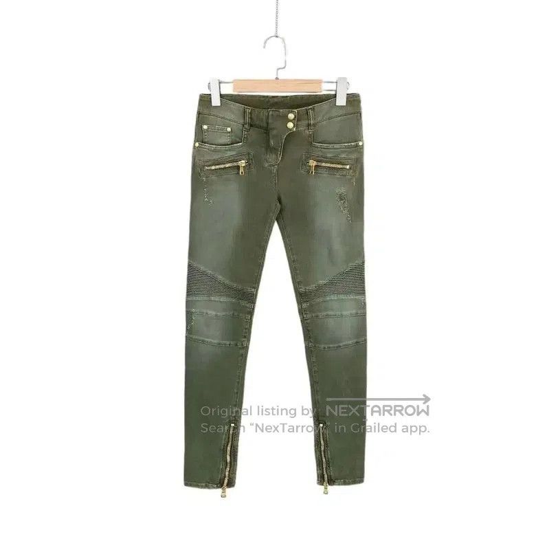 Balmain Balmain Khaki Green Cotton Casual Pants . Size 28" / US 6 / IT 42 - 1 Thumbnail