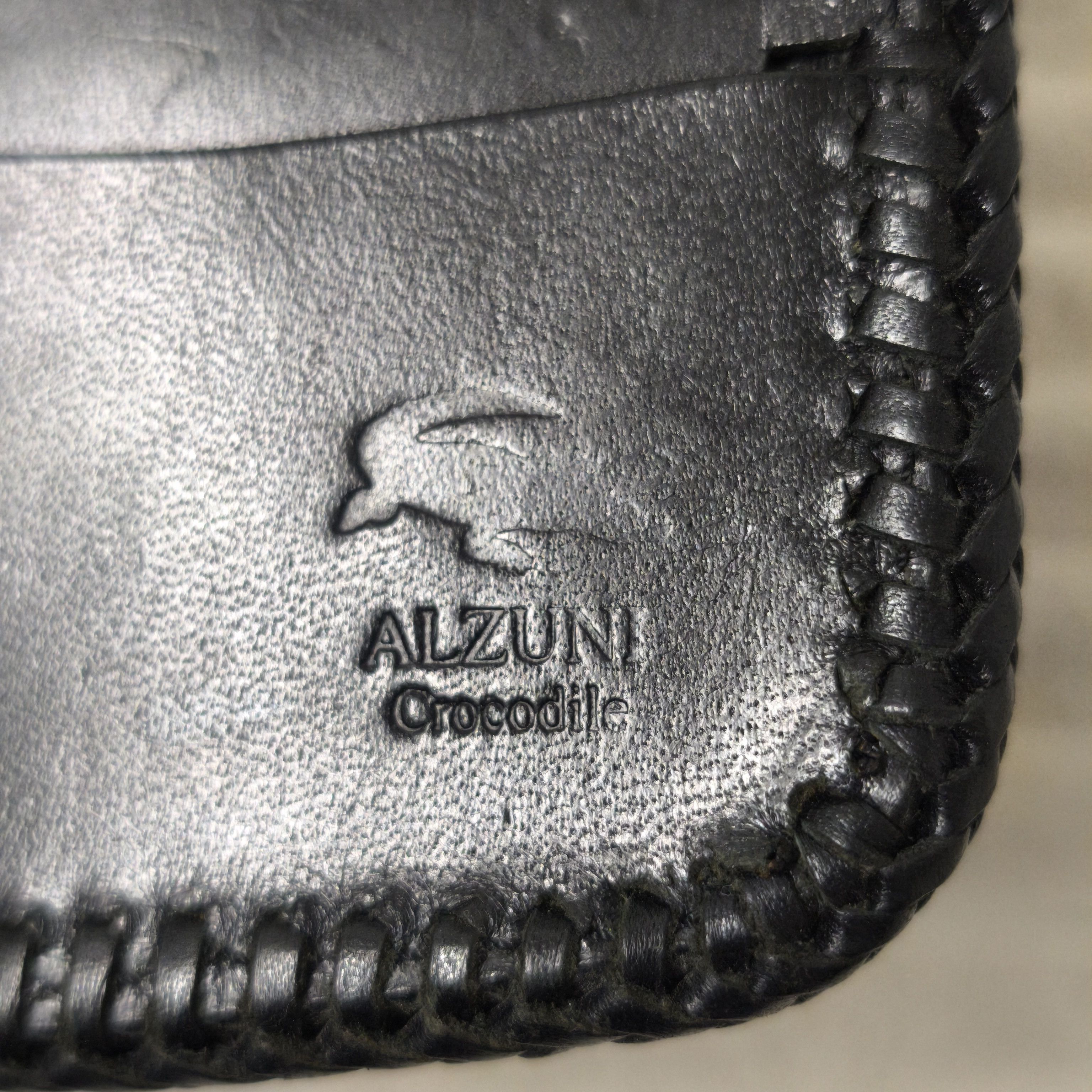 Japanese Brand Alzuni Crocodile Leather Long Wallet Silver Hardware Biker Size ONE SIZE - 9 Thumbnail