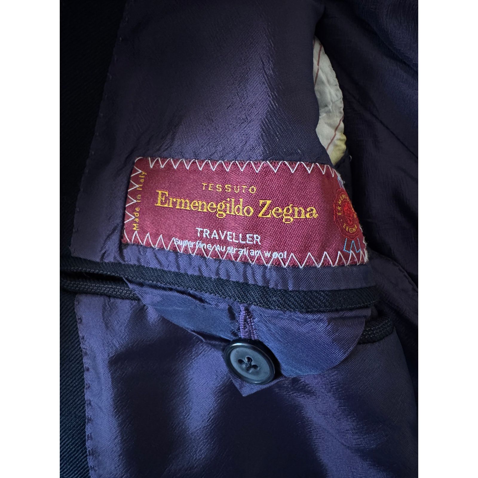 Ermenegildo Zegna Tessuto x Ermenegildo Zegna Navvy Blue Staw and Wool Tux Size US L / EU 52-54 / 3 - 3 Thumbnail