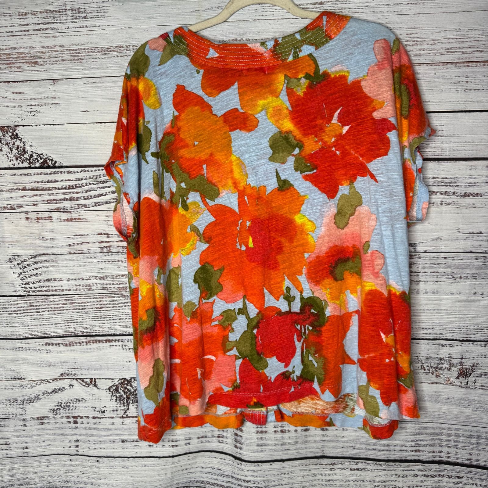 Joie Joie Linen Blend Floral Button Front Blouse OversizedTop 2X Size XXL / US 16-18 / IT 52-54 - 3 Thumbnail