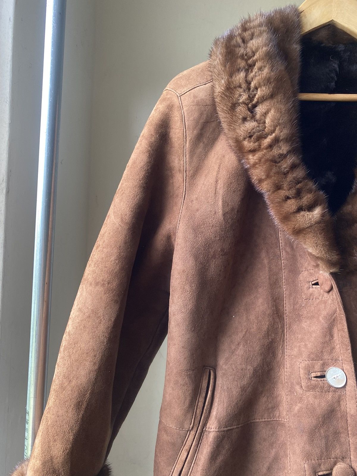Vintage HIVERREINE SHEEPSKIN LEATHER JACKET FOX FUR INNER PUNK LGB Size US M / EU 48-50 / 2 - 13 Thumbnail