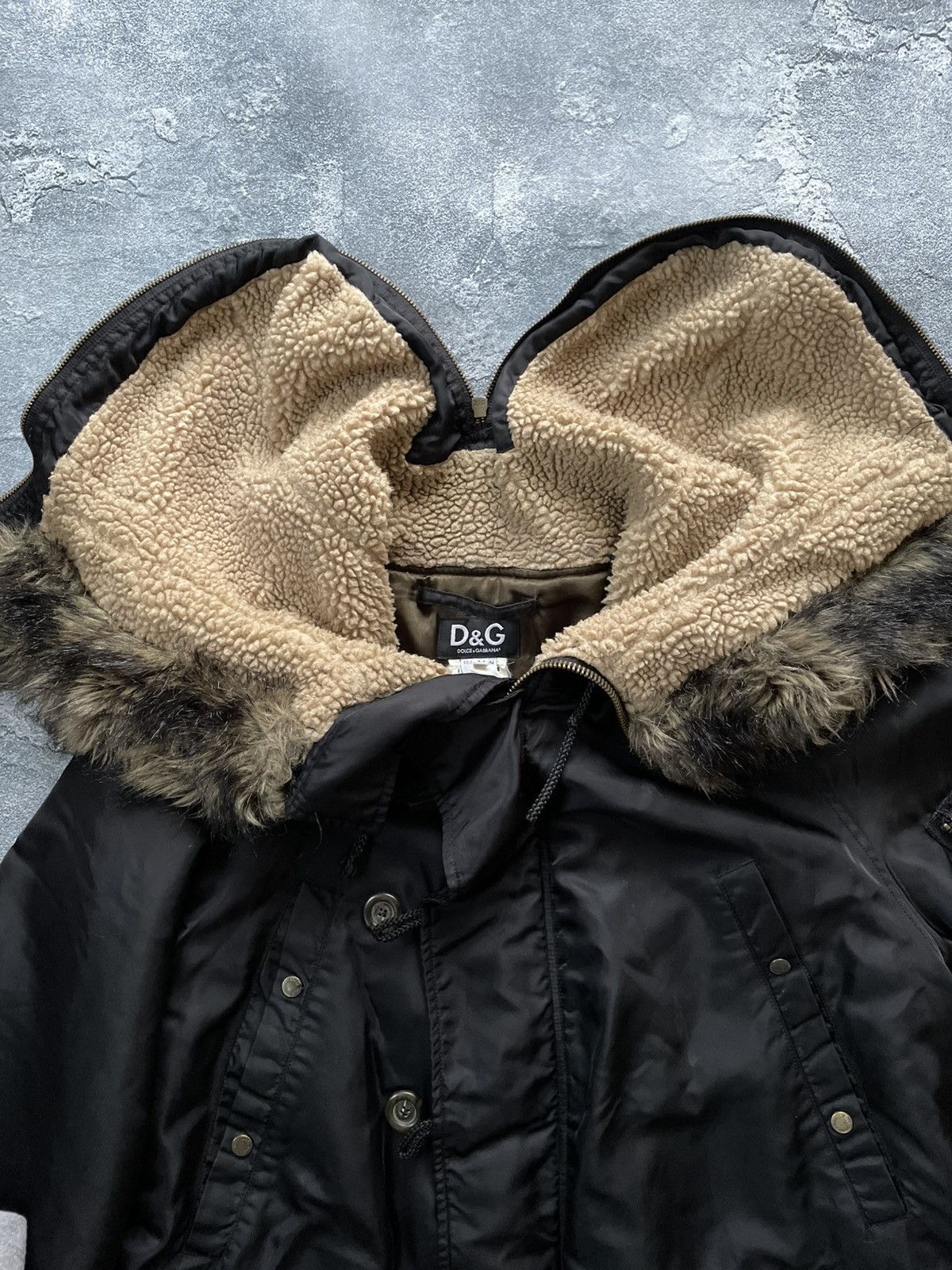 Dolce & Gabbana 2000s Dolce & Gabbana Long Detachable Hood Black Bomber Size US M / EU 48-50 / 2 - 5 Thumbnail