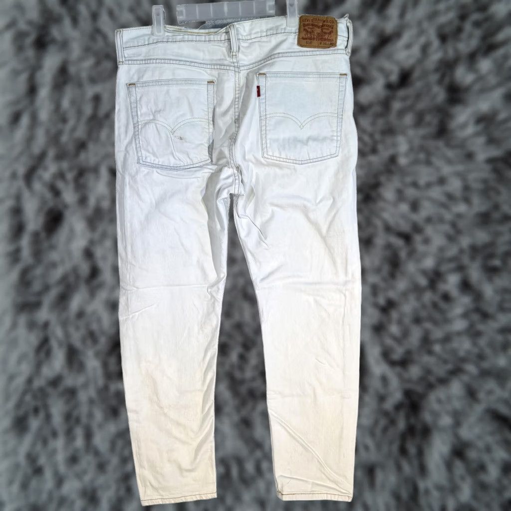 Levi's Levis 510 Jeans Mens 36x30 Beige Skinny Fit Stretch Denim Distressed Stains Vintage No Size US 36 / EU 52 - 1 Thumbnail