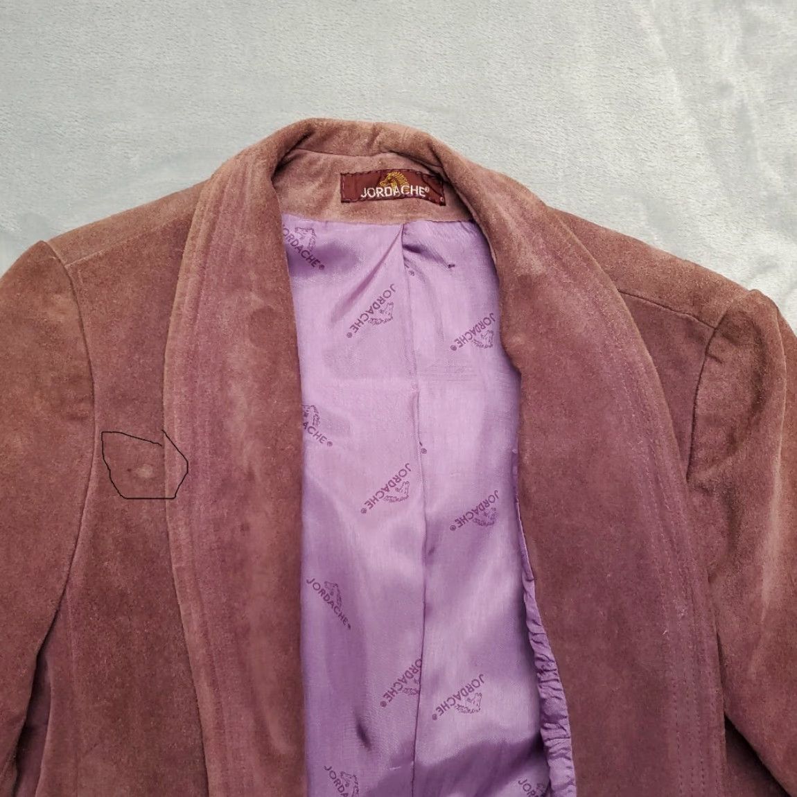 Jordache VTG Jordache Suede Leather Jacket Womens M Purple Retro 70s Boho Western Blazer Jacket Size M / US 6-8 / IT 42-44 - 7 Thumbnail