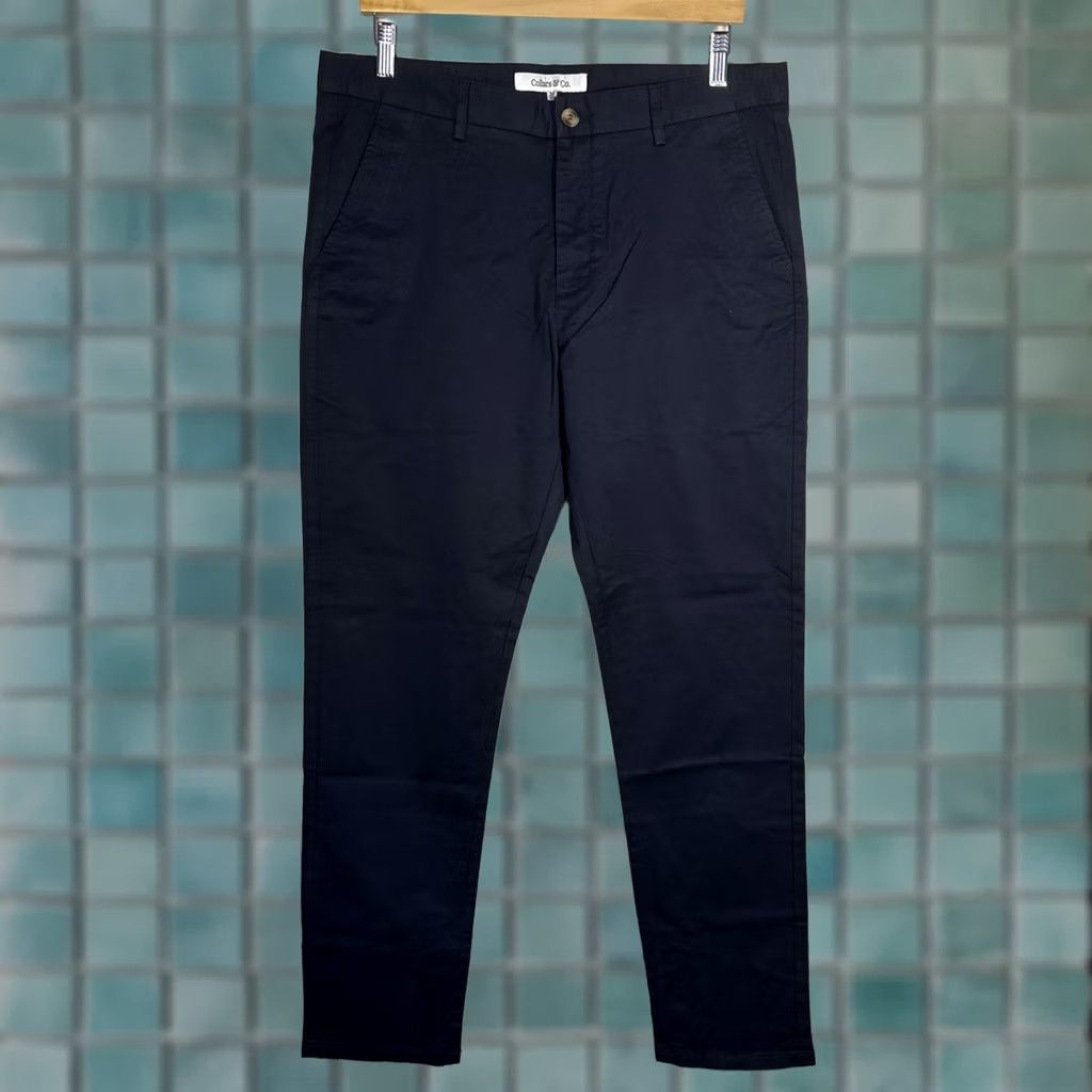 CO NWT Collars & Co CEO Chino Five Pocket Cotton Stretch Pants Navy 34x32 Men Size US 34 / EU 50 - 1 Thumbnail