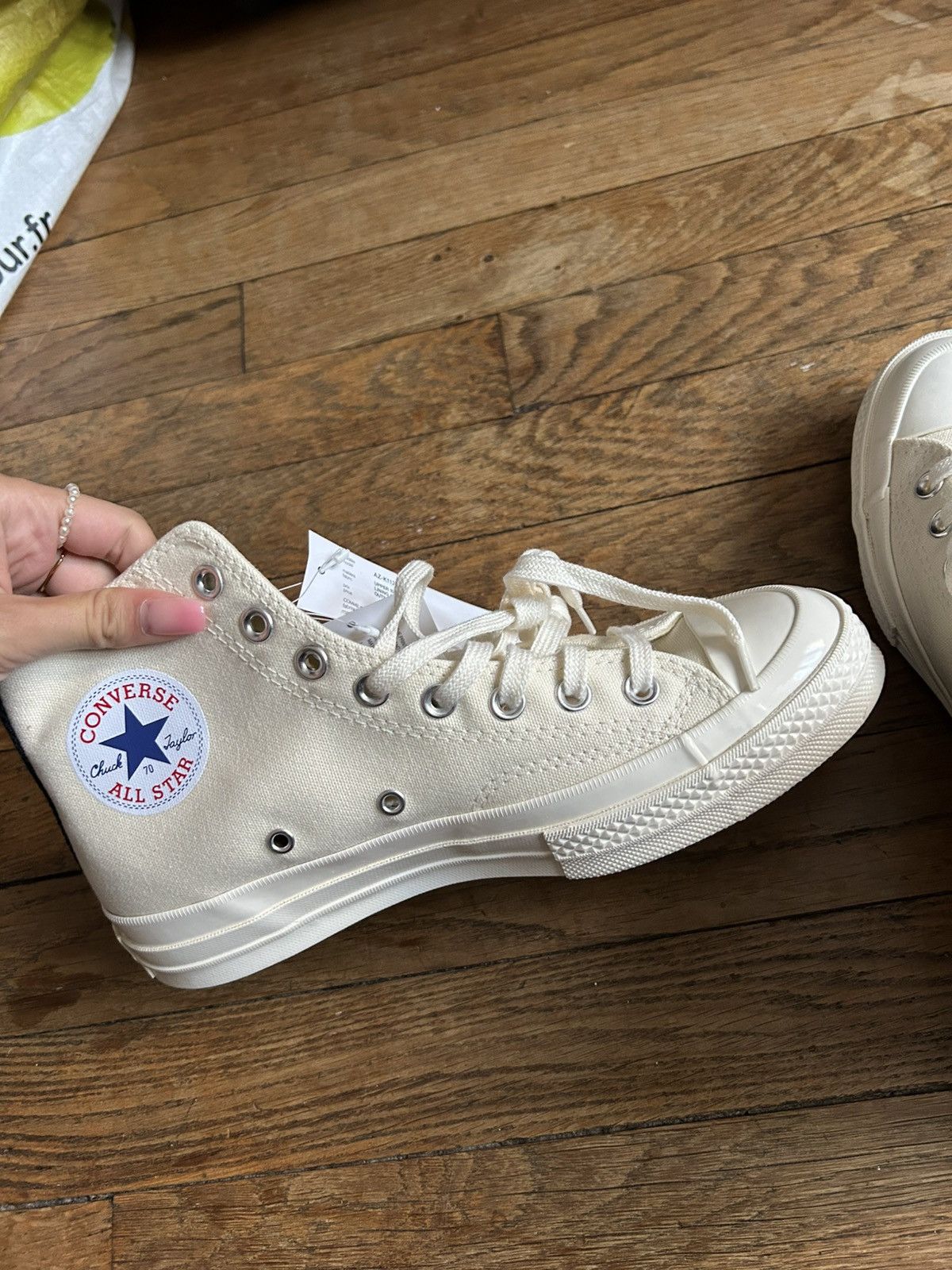 Comme des Garcons PLAY × Converse Sneakers montantes Converse x Comme des Garçons PLAY Blanc Size US 7 / EU 40 - 10 Thumbnail