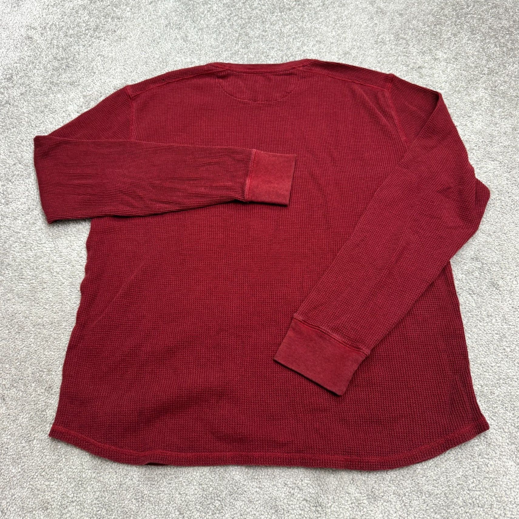Banana Republic Banana Republic Thermal Waffle Knit Pullover Sweater Men XL Red Crew Neck Cotton Size US XL / EU 56 / 4 - 2 Thumbnail