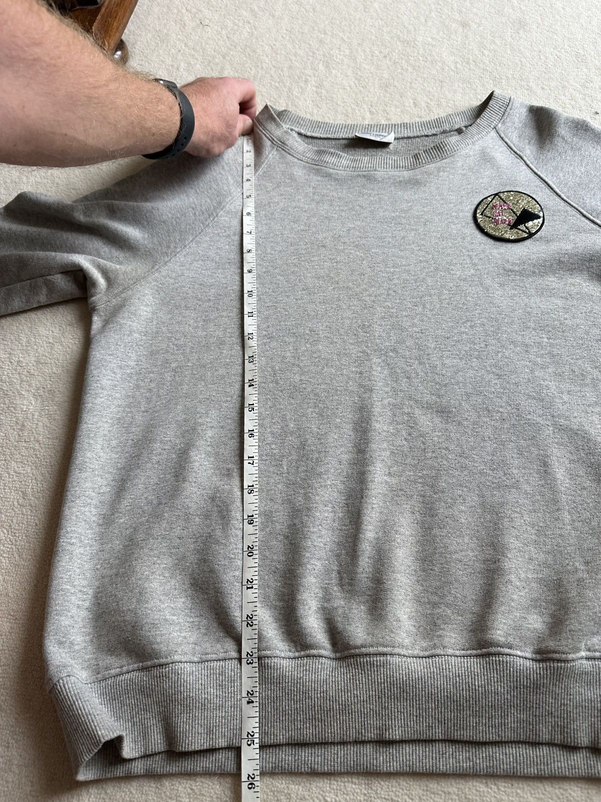 Saint Laurent Paris Saint Laurent glitter patch grey sweater sweatshirt crew XL Size US XL / EU 56 / 4 - 8 Thumbnail
