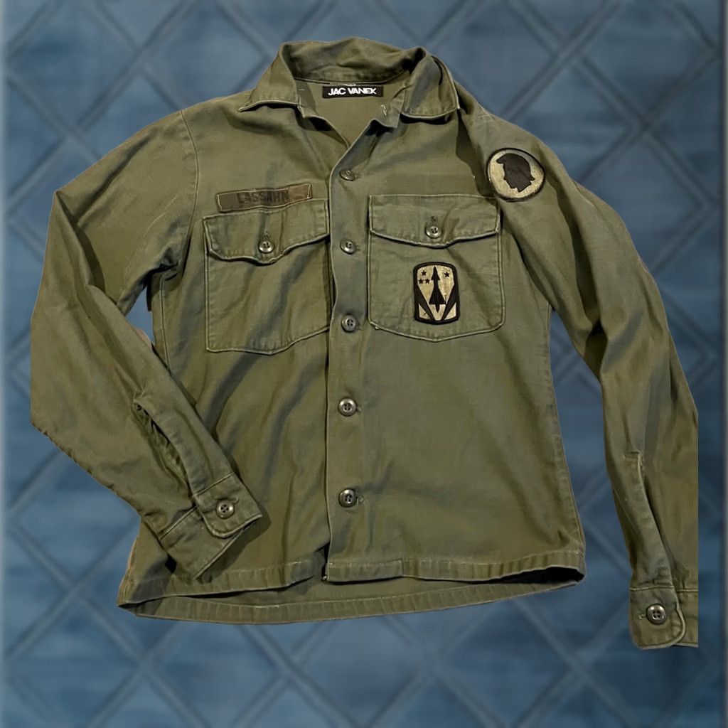 Vintage VINTAGE Jac Vanek Army Long Sleeve Button Down Jacket M Women Green I HATE EVERYBODY Cotton Military Style S/M Size S / US 4 / IT 40 - 1 Thumbnail