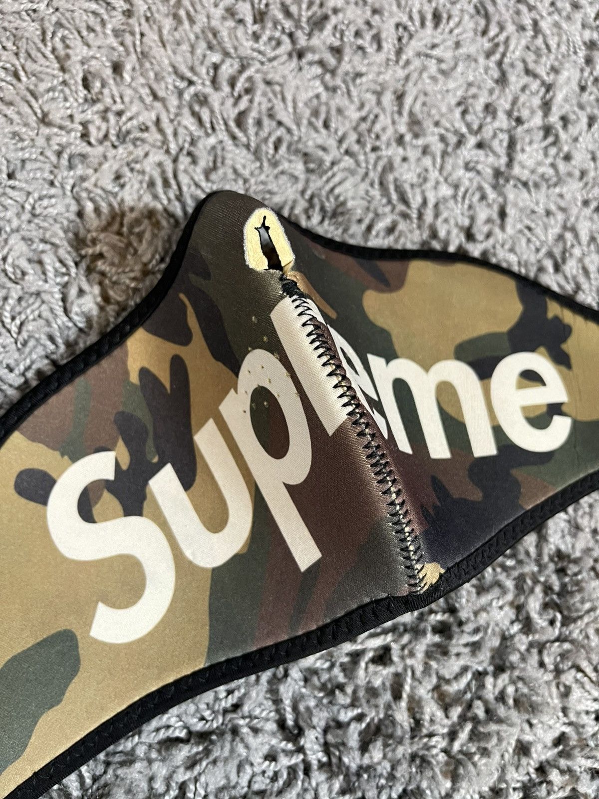 Supreme 2014FW Supreme Neoprene Face Mask Woodland Camo Green Size ONE SIZE - 7 Thumbnail