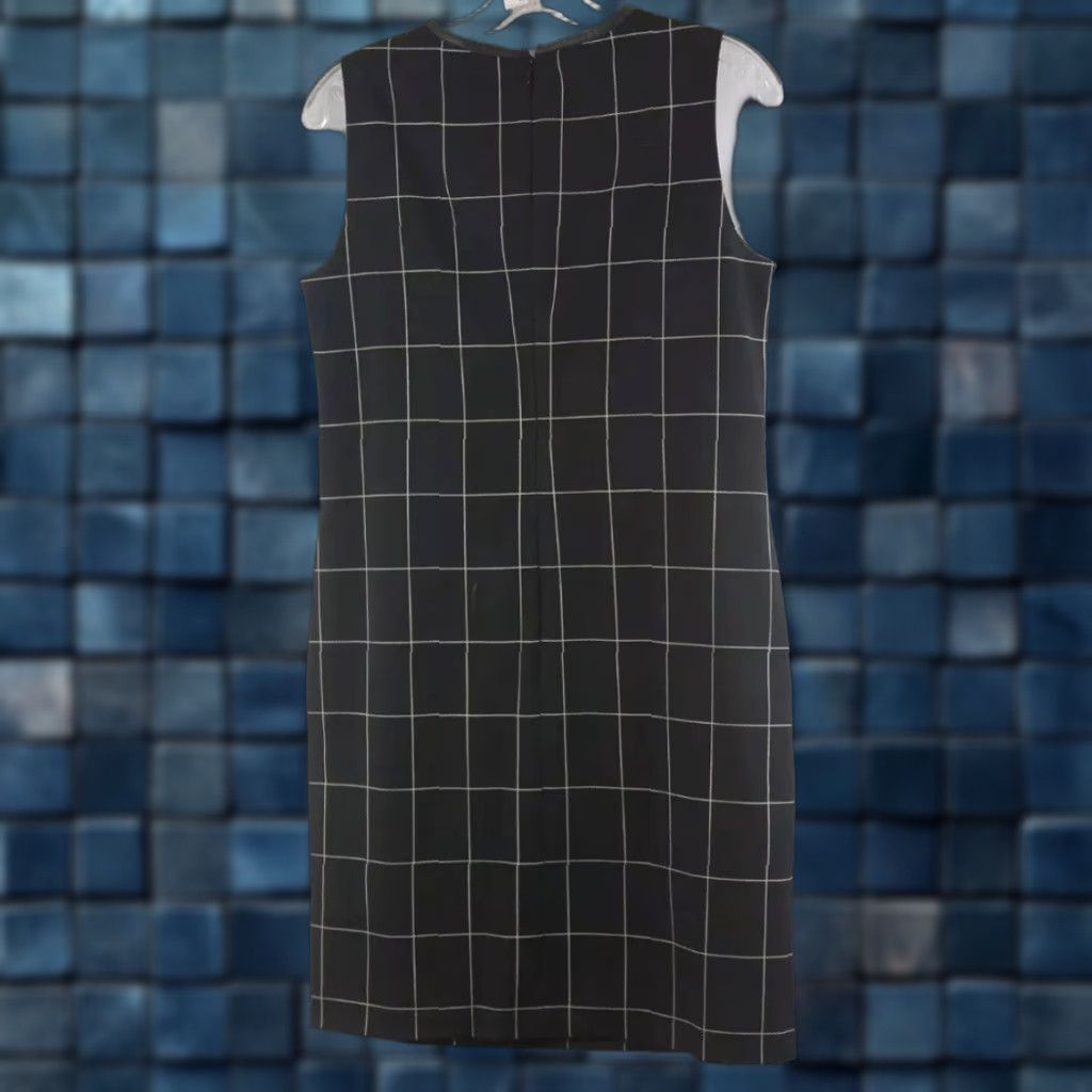 Ralph Lauren Lauren By Ralph Lauren Dress Women Sheath Size 4 Black/Tan Grid Patterned Cool Size S / US 4 / IT 40 - 1 Thumbnail