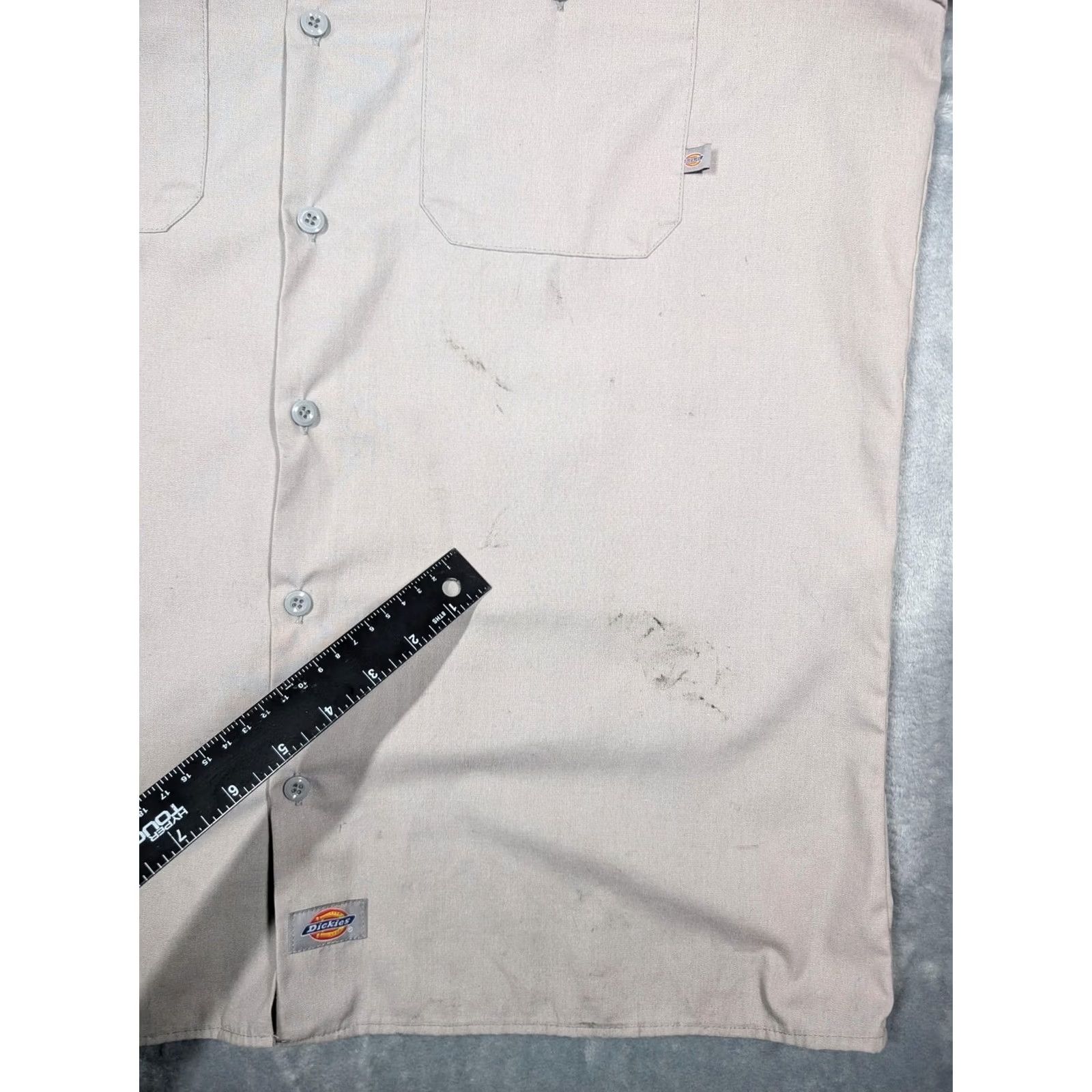 Dickies Dickies Shirt Mens Large Gray Solid Short Sleeve Button Up Milwaukee Workwear Size US L / EU 52-54 / 3 - 6 Thumbnail