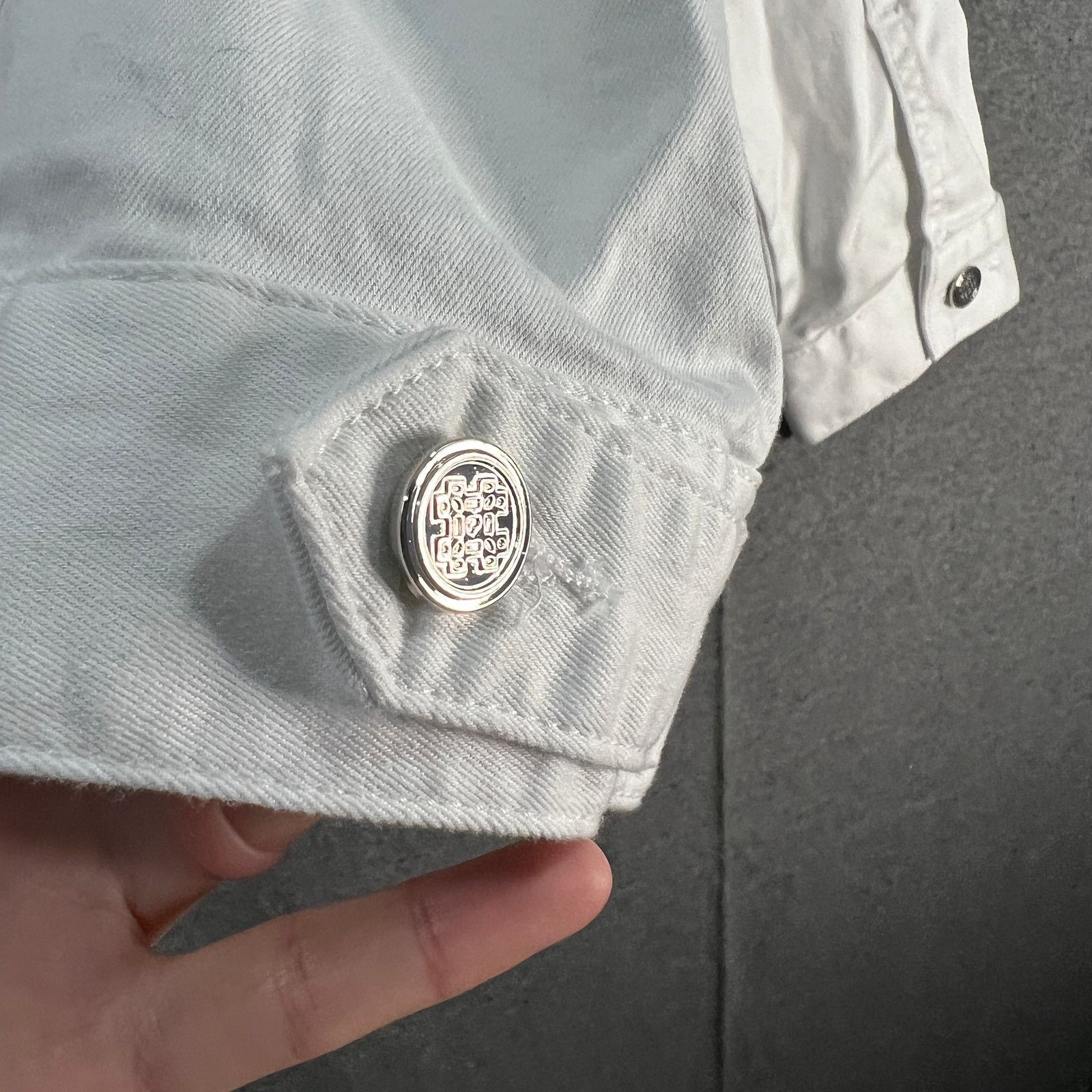Other Laurie Felt Wave Denim Jacket with Embroidery White, Size L / US 10 / IT 46 - 14 Thumbnail