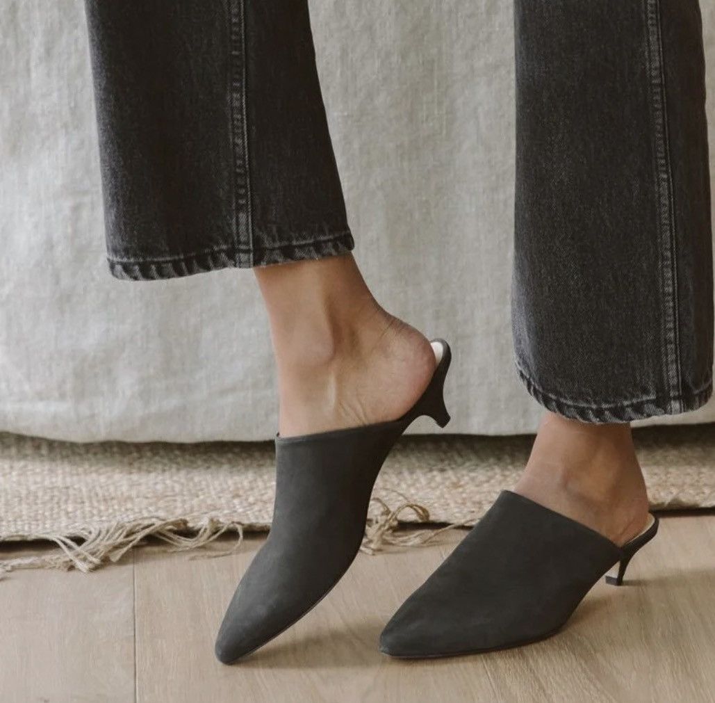 Designer Jenni Kayne kitten heel mules Size US 7 / IT 37 - 2 Thumbnail