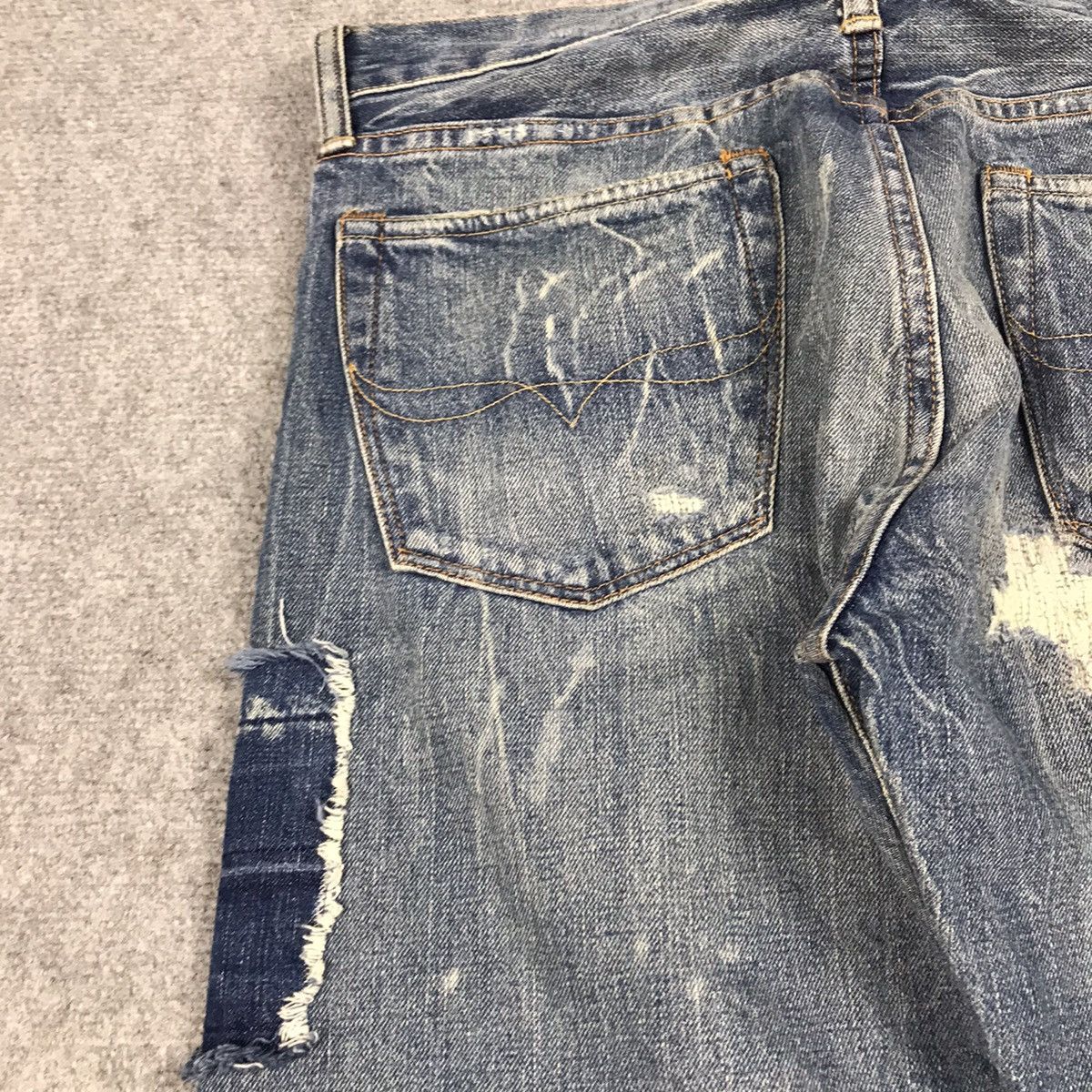 Japanese Brand × Polo Ralph Lauren POLO RALPH LAUREN PATCHWORK DISTRESSED DENIM PANTS Size US 31 - 14 Thumbnail