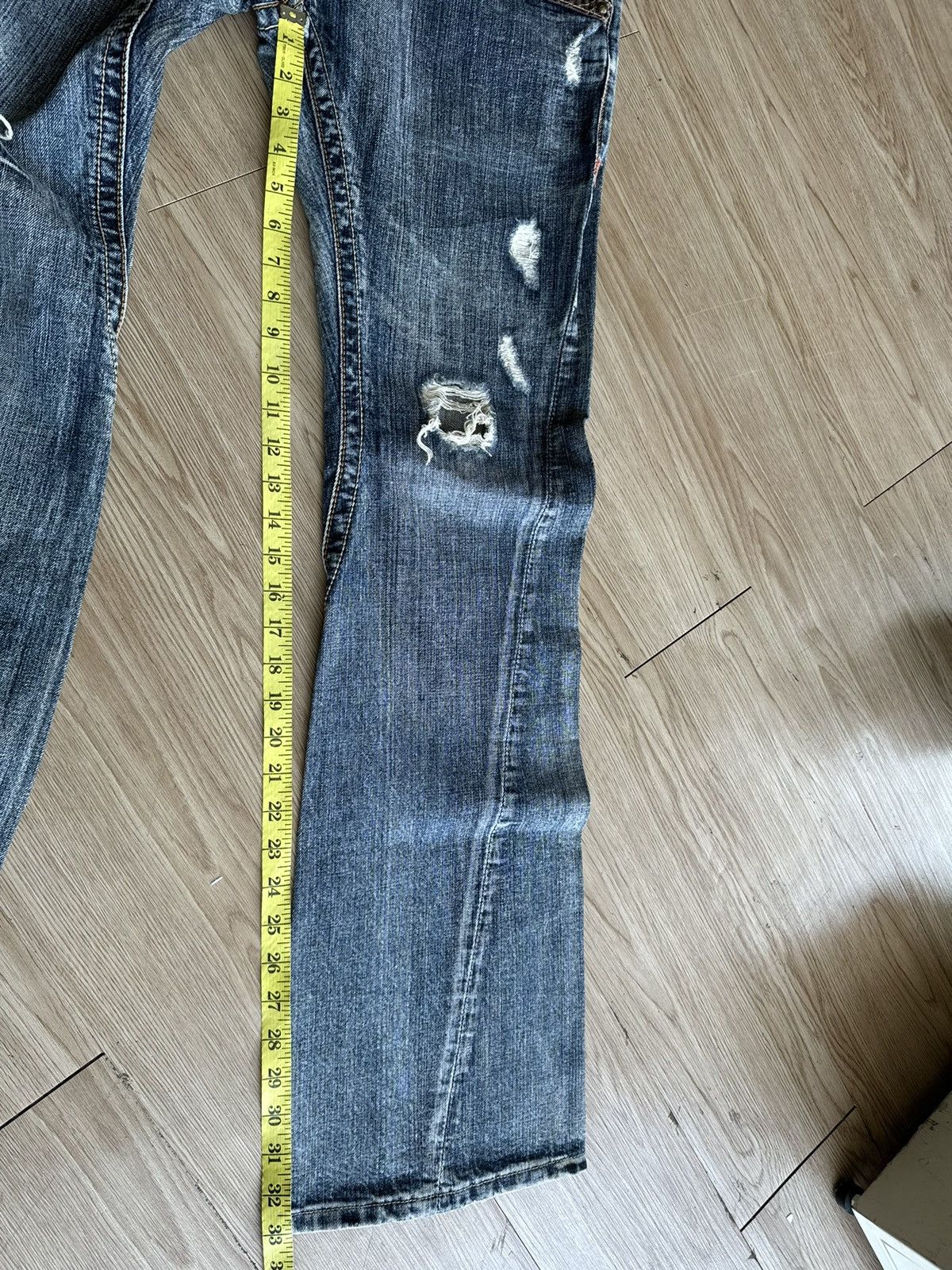 Japanese Brand XX Semantic Design Snake Skin Laces Riot Punk Flared Denim Size US 34 / EU 50 - 18 Thumbnail