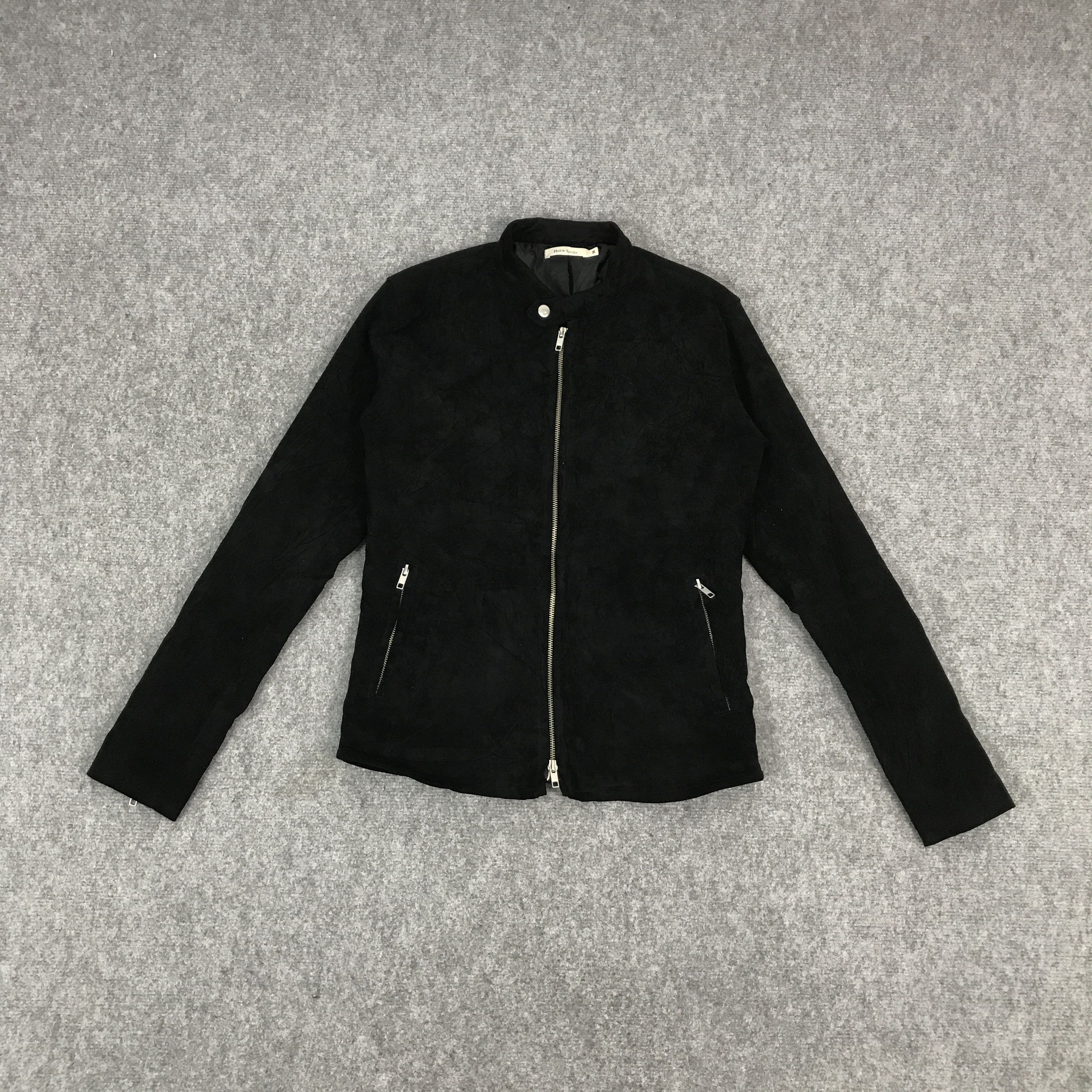 Japanese Brand BLACK BIKER STYLE PUNK ZIPPER HUB&SPOKE JACKET Size US M / EU 48-50 / 2 - 1 Thumbnail