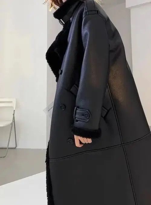 Japanese Brand Black Maillard mid-length thickened coat Size S / US 4 / IT 40 - 2 Thumbnail