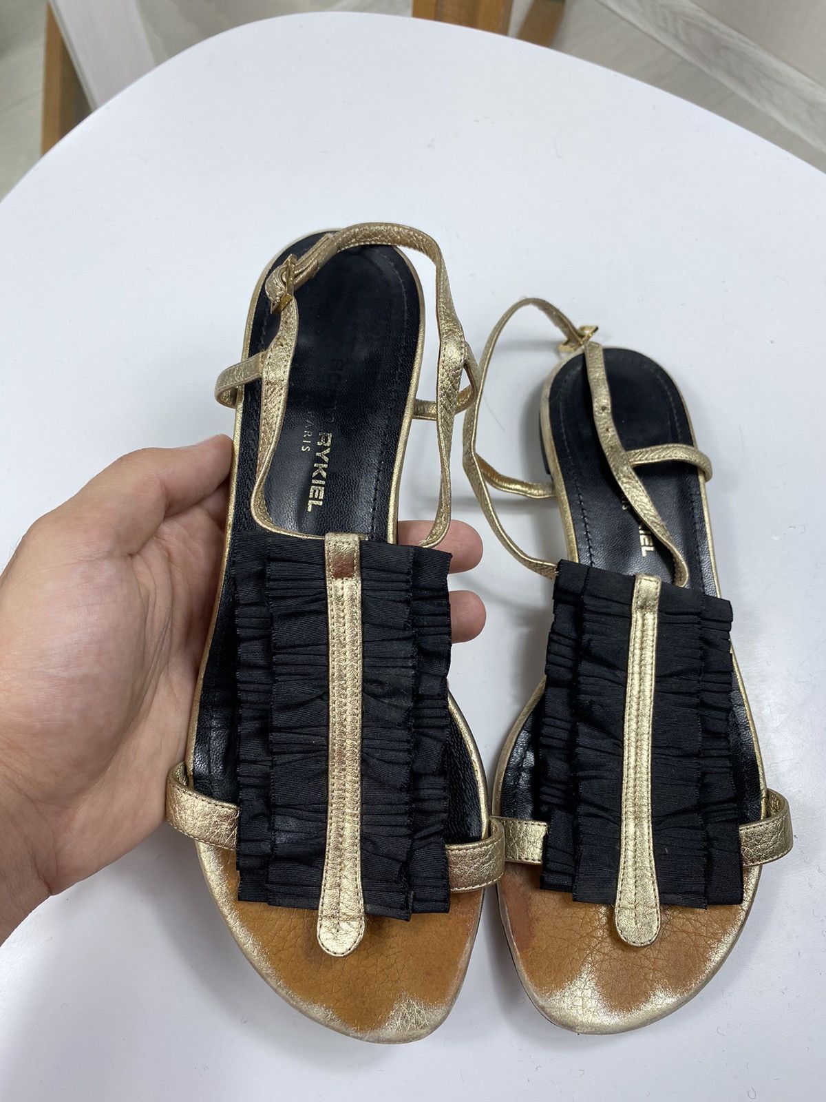Sonia Rykiel × Vintage Sonia Rykiel Leather Sandals Size US 8 / IT 38 - 5 Thumbnail