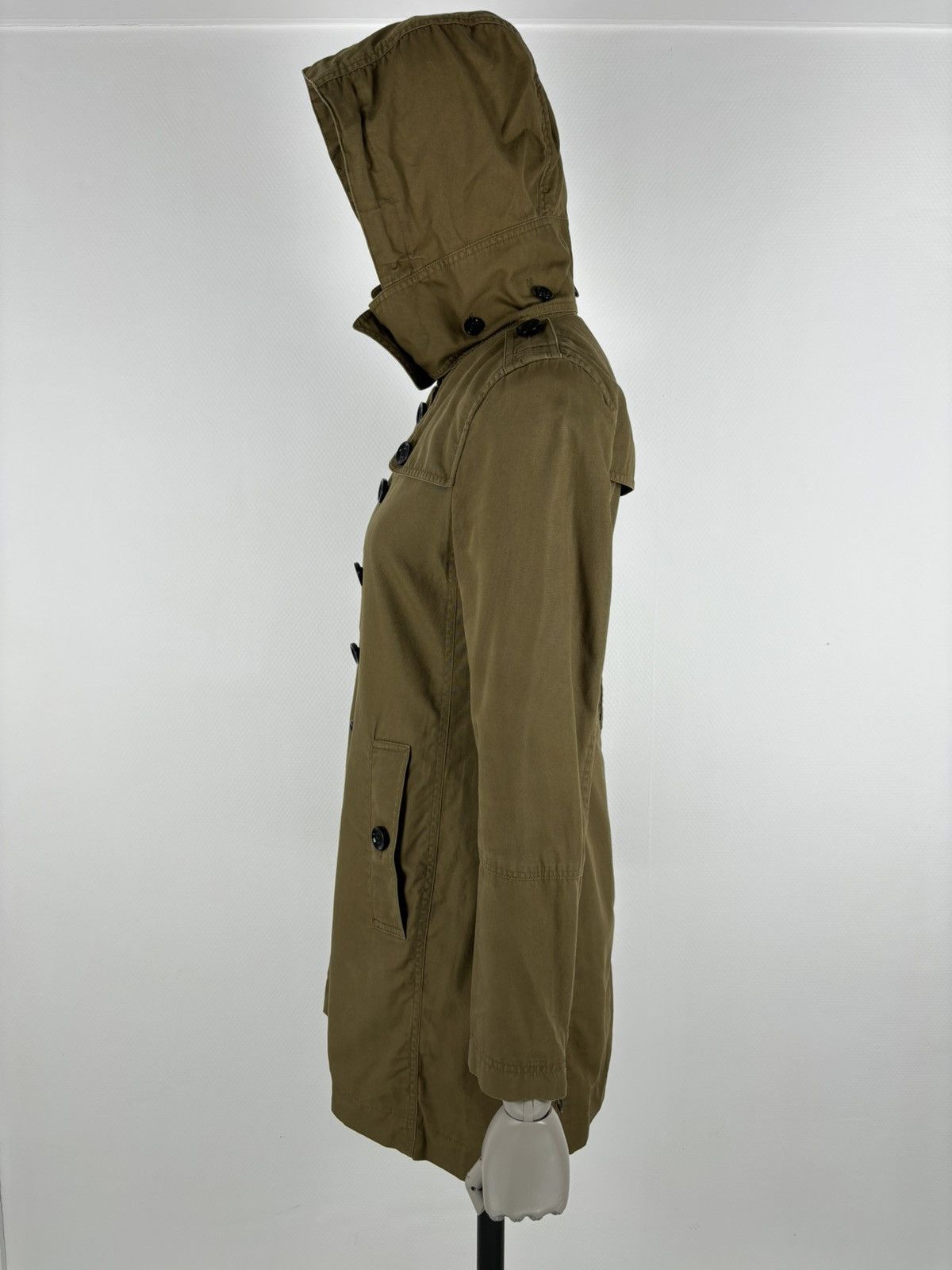 Burberry × Burberry Prorsum × Designer BRIT Nova Check Khaki Coat Hooded Trench Zip Jacket Bomber USA 4 UK 6 Size S / US 4 / IT 40 - 9 Thumbnail