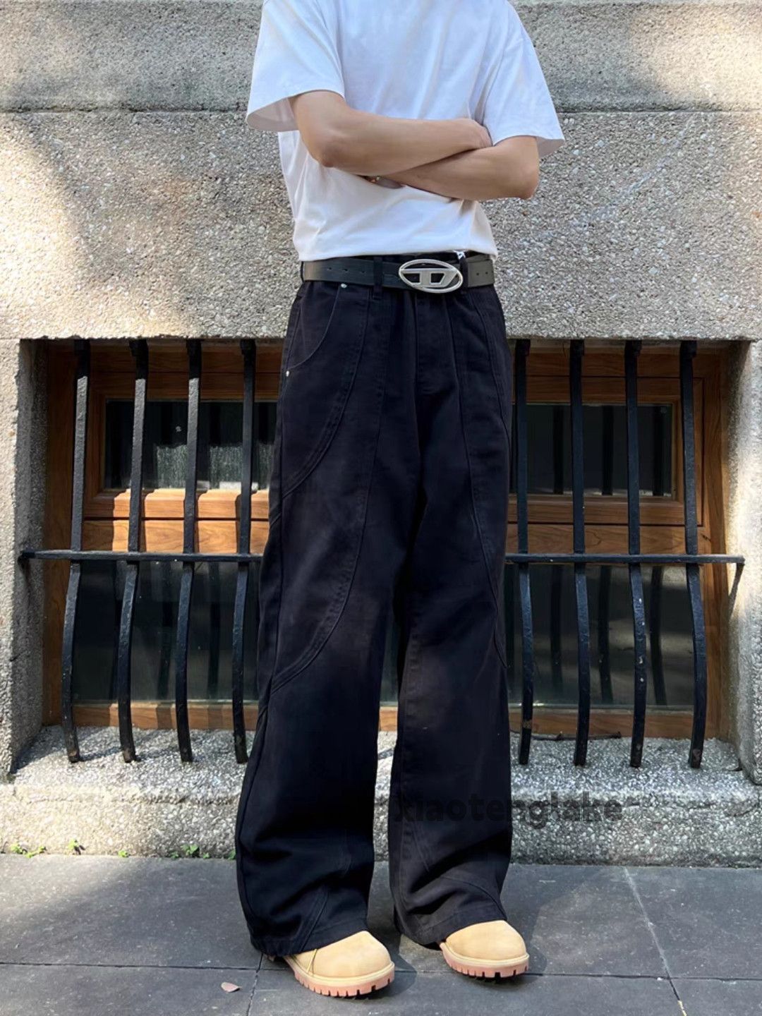 Jean × Vintage washed faded loose baggy skate patchwork yuppie jeans Size US 30 / EU 46 - 3 Thumbnail