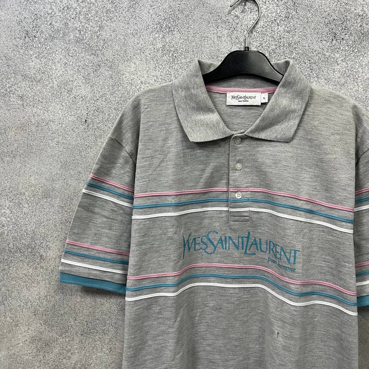 Vintage Yves Saint Lauren Vintage Polo T-shirt Grey Size US XL / EU 56 / 4 - 3 Thumbnail