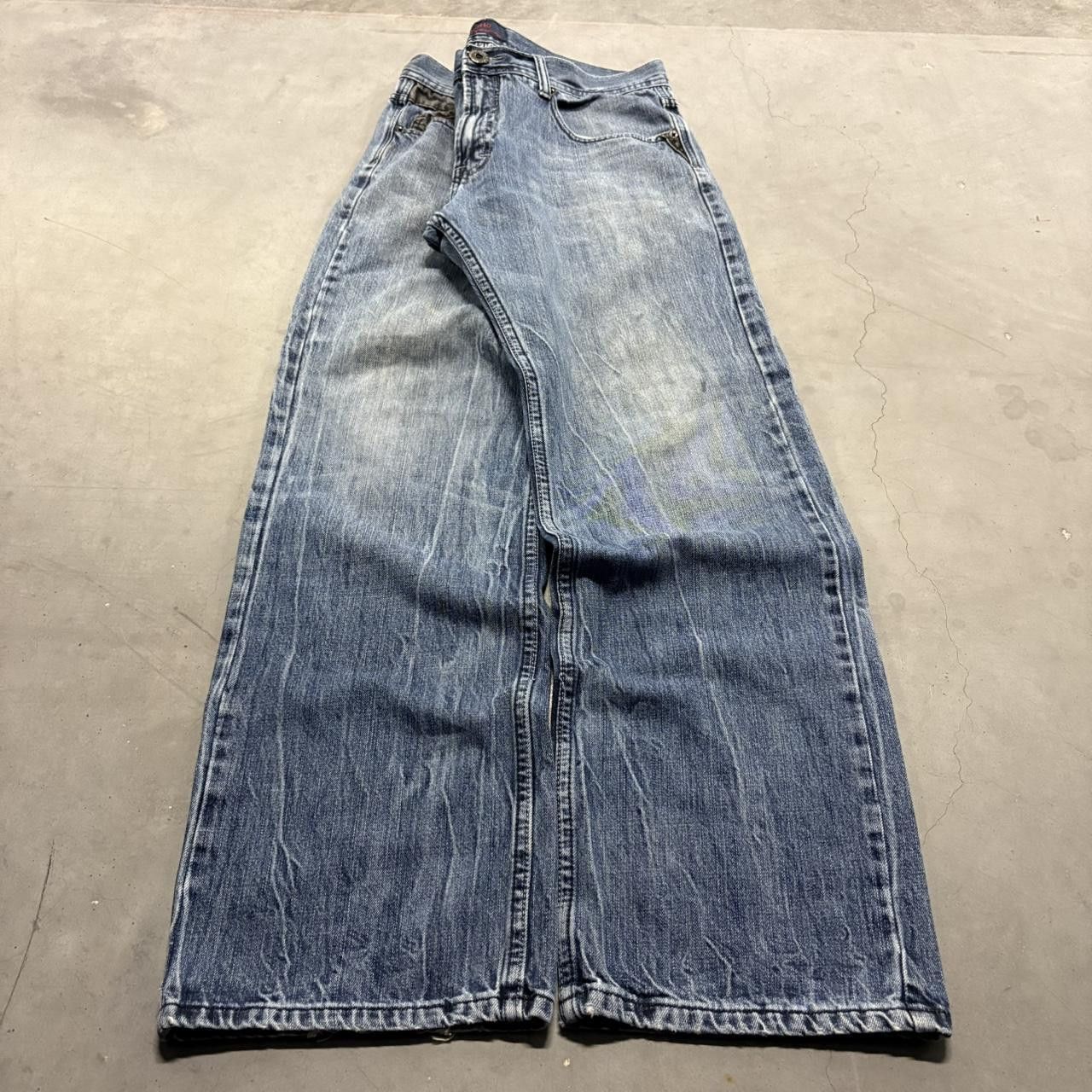 Vintage CRAZY Vintage Y2K/2000s Super Baggy NoNo Maldonado Designer Medium Wash Denim Jeans! Size US 36 / EU 52 - 3 Thumbnail