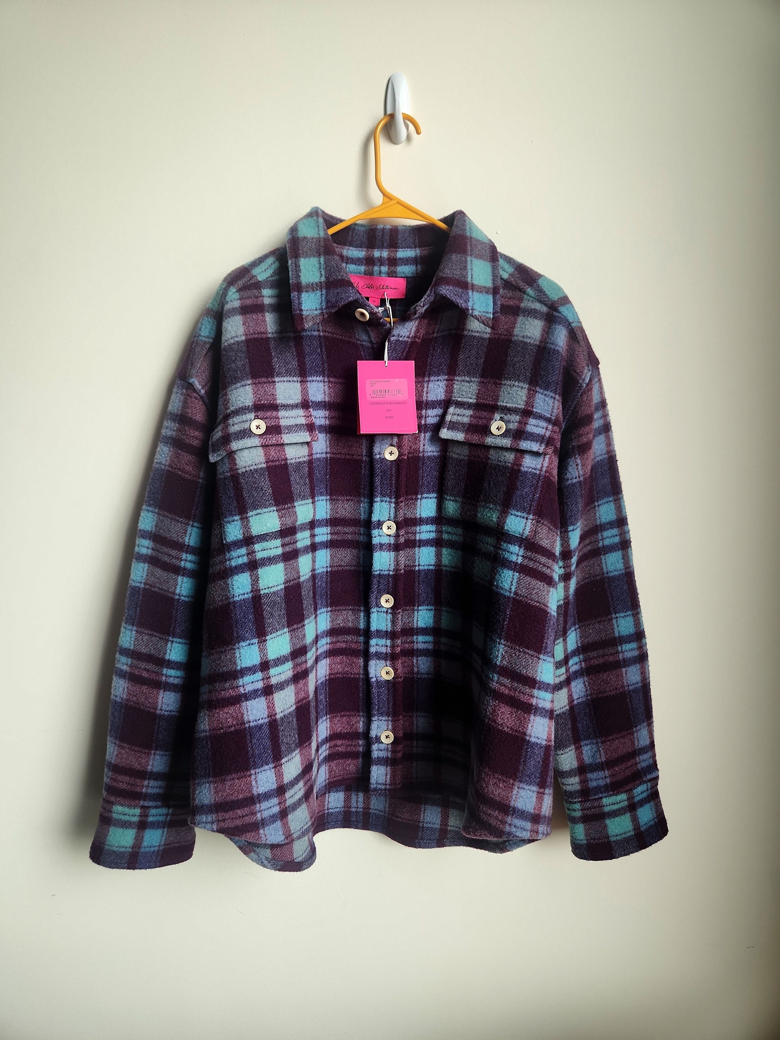 Felt check shacket