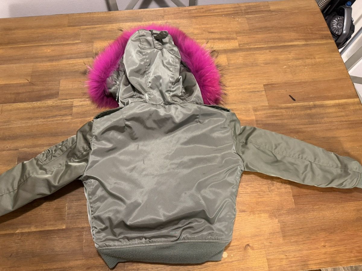 SAM. Sam Bomber Jacket Girls Size 8 Green Pink Fur Collar Size M / US 6-8 / IT 42-44 - 8 Thumbnail