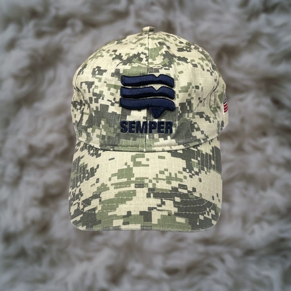 Vintage Pacific Headwear Semper 695C Hat Cap One Size Fit All Strap Back Camouflage Size ONE SIZE - 1 Thumbnail