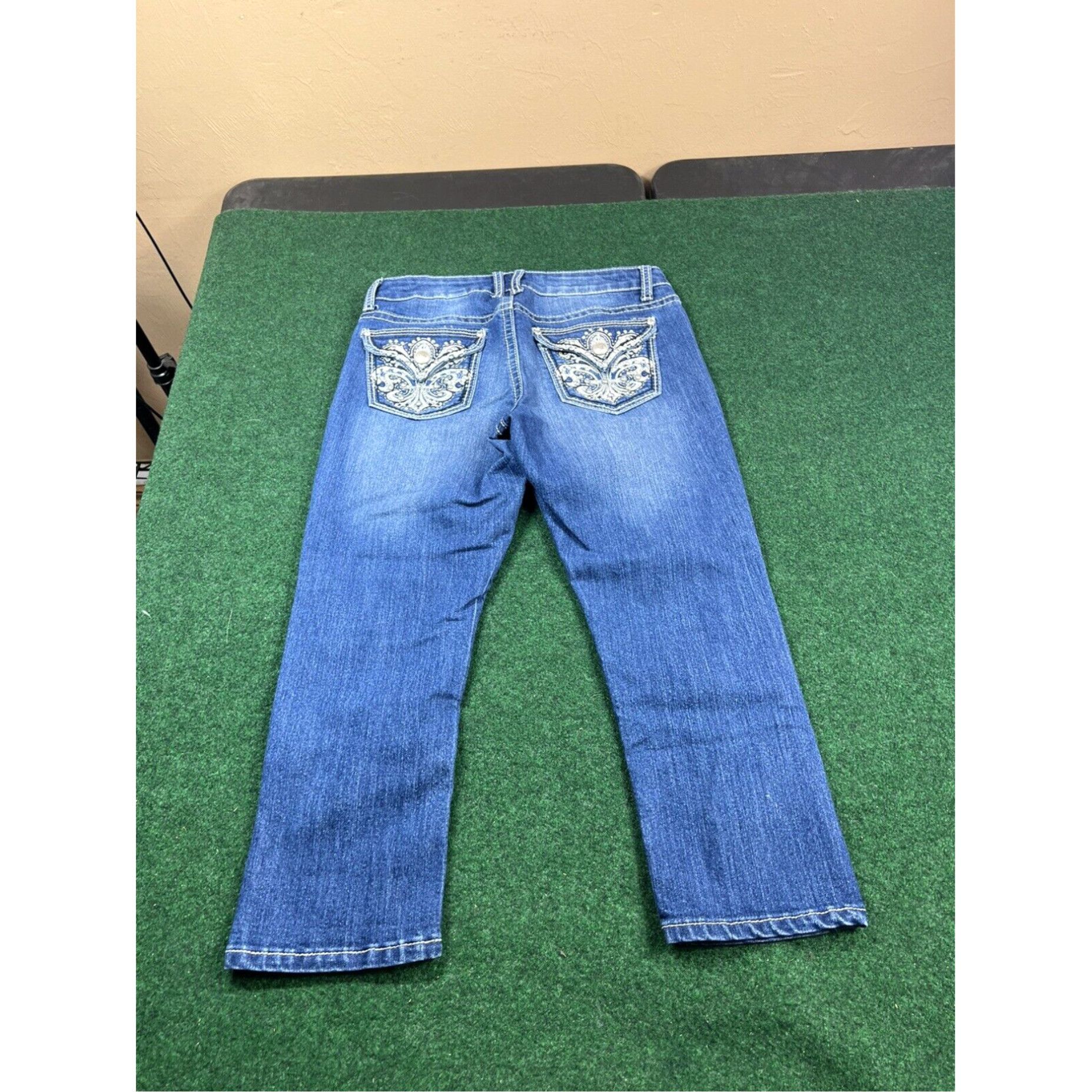 Vintage ND Jeans Womens 6 Blue Weekend Capri Designer Denim Fashion Studded 29x23 Size 28" / US 6 / IT 42 - 1 Thumbnail