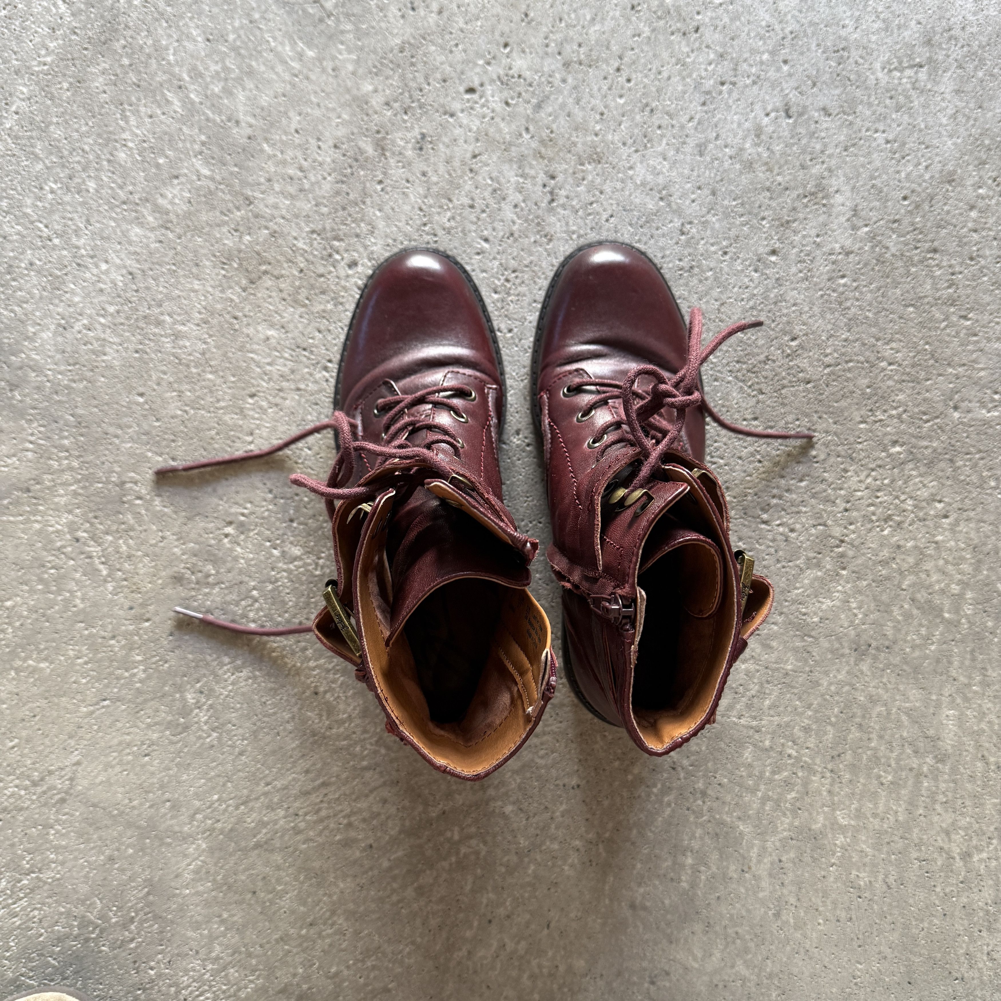 Other vintage burgundy red leather platform boots Size US 7 / IT 37 - 6 Thumbnail