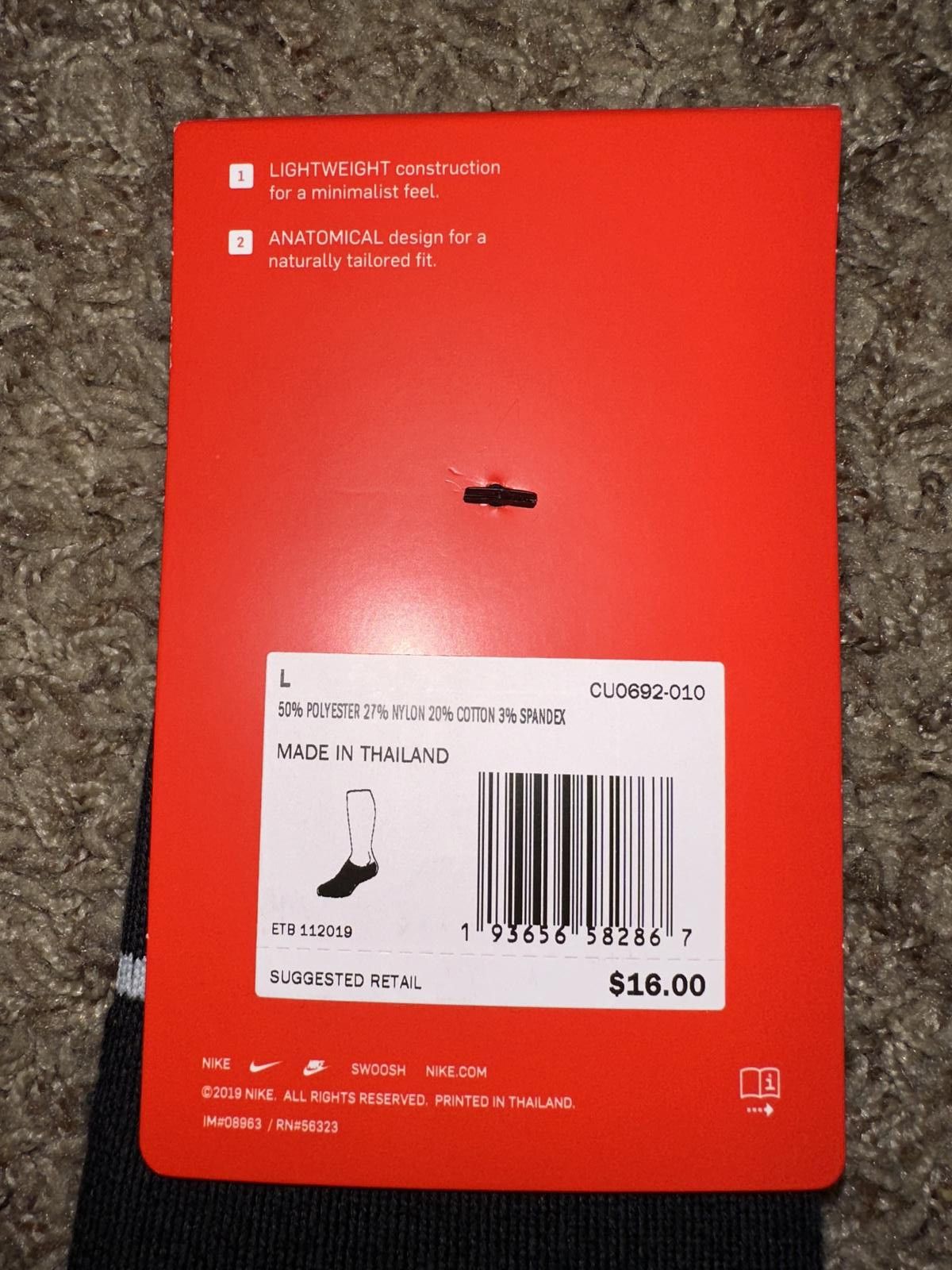 Nike Nike Mens 2-Pack SNKRS Sox Essential No Show Footie Socks Size ONE SIZE - 3 Thumbnail
