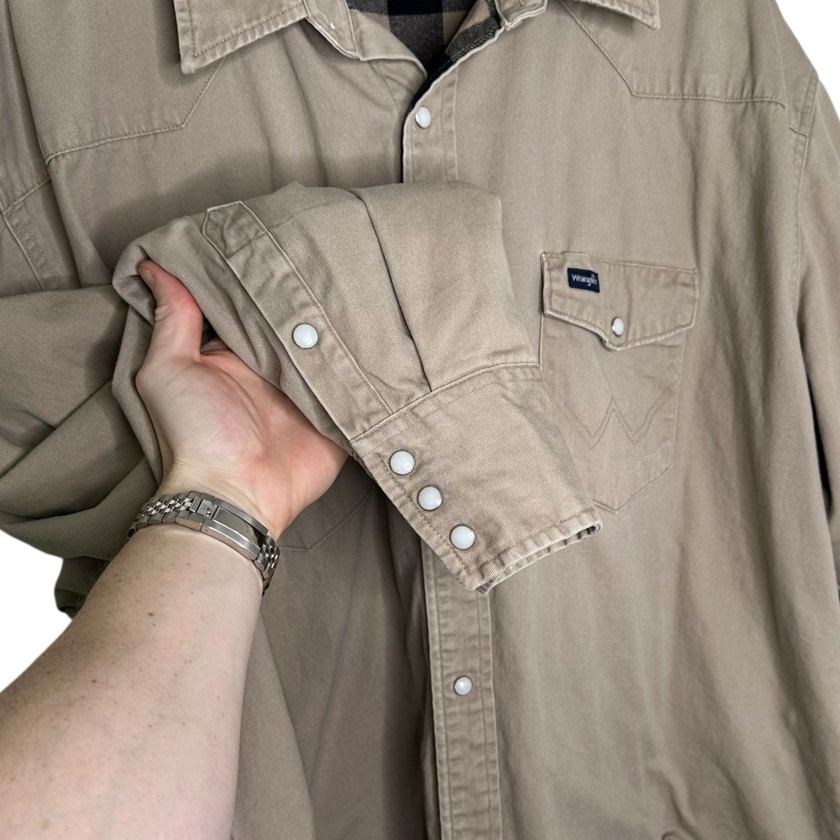 Wrangler Wrangler Flannel Lined Pearl Snap Button Jacket Size US XXL / EU 58 / 5 - 4 Thumbnail