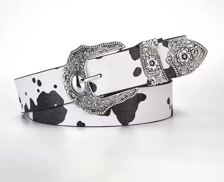 Other Cow print pu leather belt 110 cm Size 32 - 1 Thumbnail