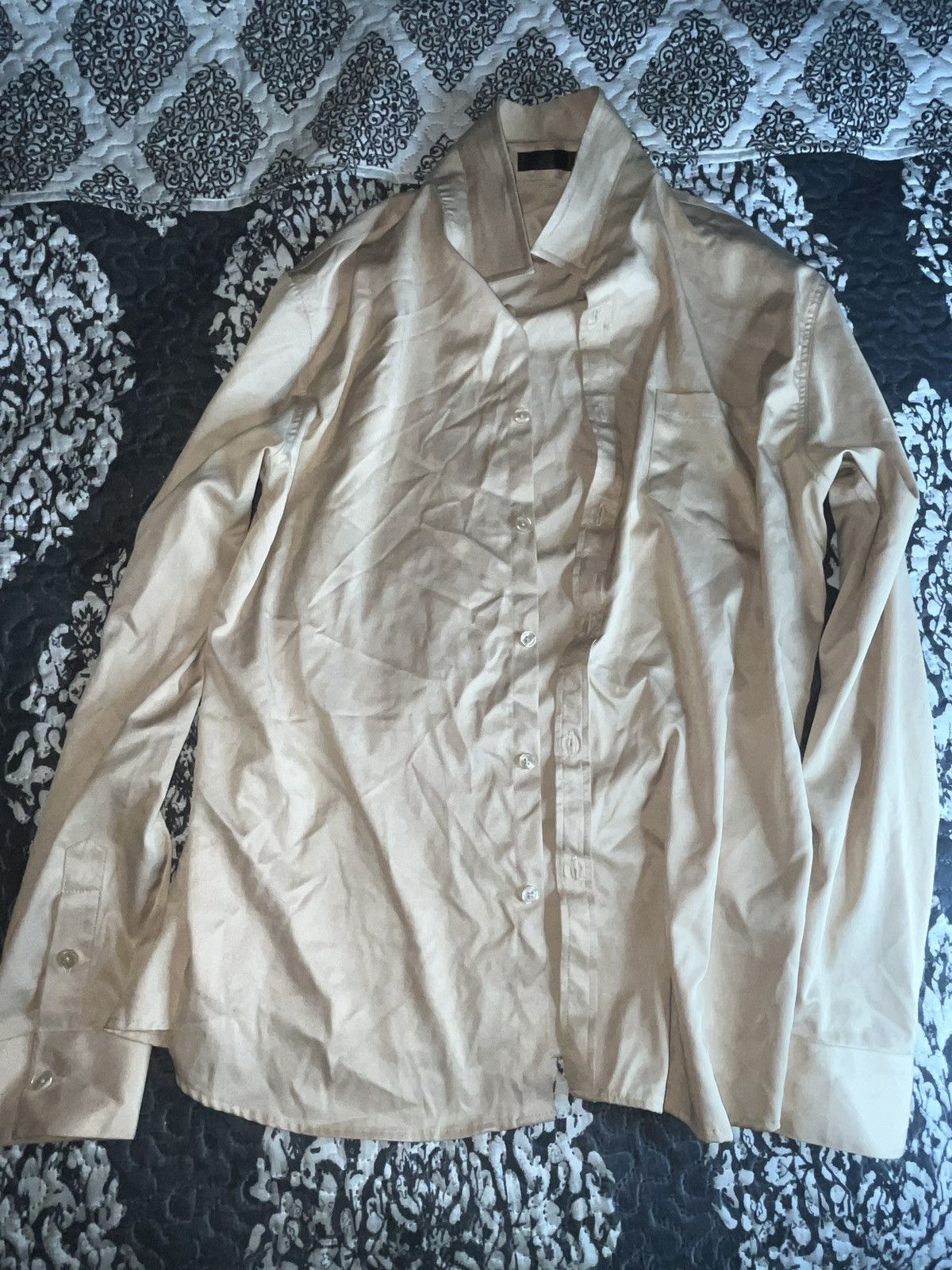 Other Beige Silky Button-Up Shirt XL Size US XL / EU 56 / 4 - 3 Thumbnail