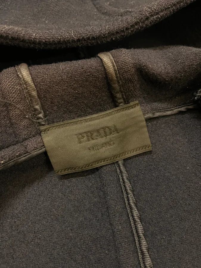 Prada 2000s Prada Navy Wool Horne Buckle Mongolian Hooded Jacket Size US S / EU 44-46 / 1 - 9 Thumbnail