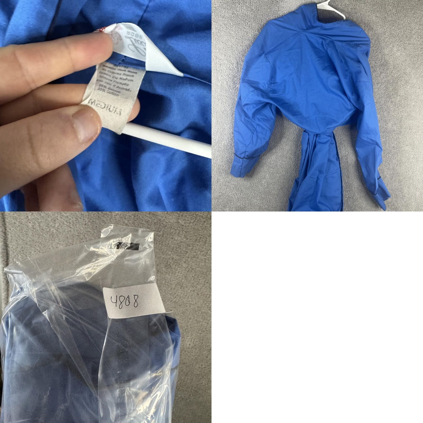 Vintage VINTAGE Robe Mens Medium Blue Belted Long Sleeve Polycotton Lounge Bathrobe Size US M / EU 48-50 / 2 - 8 Thumbnail