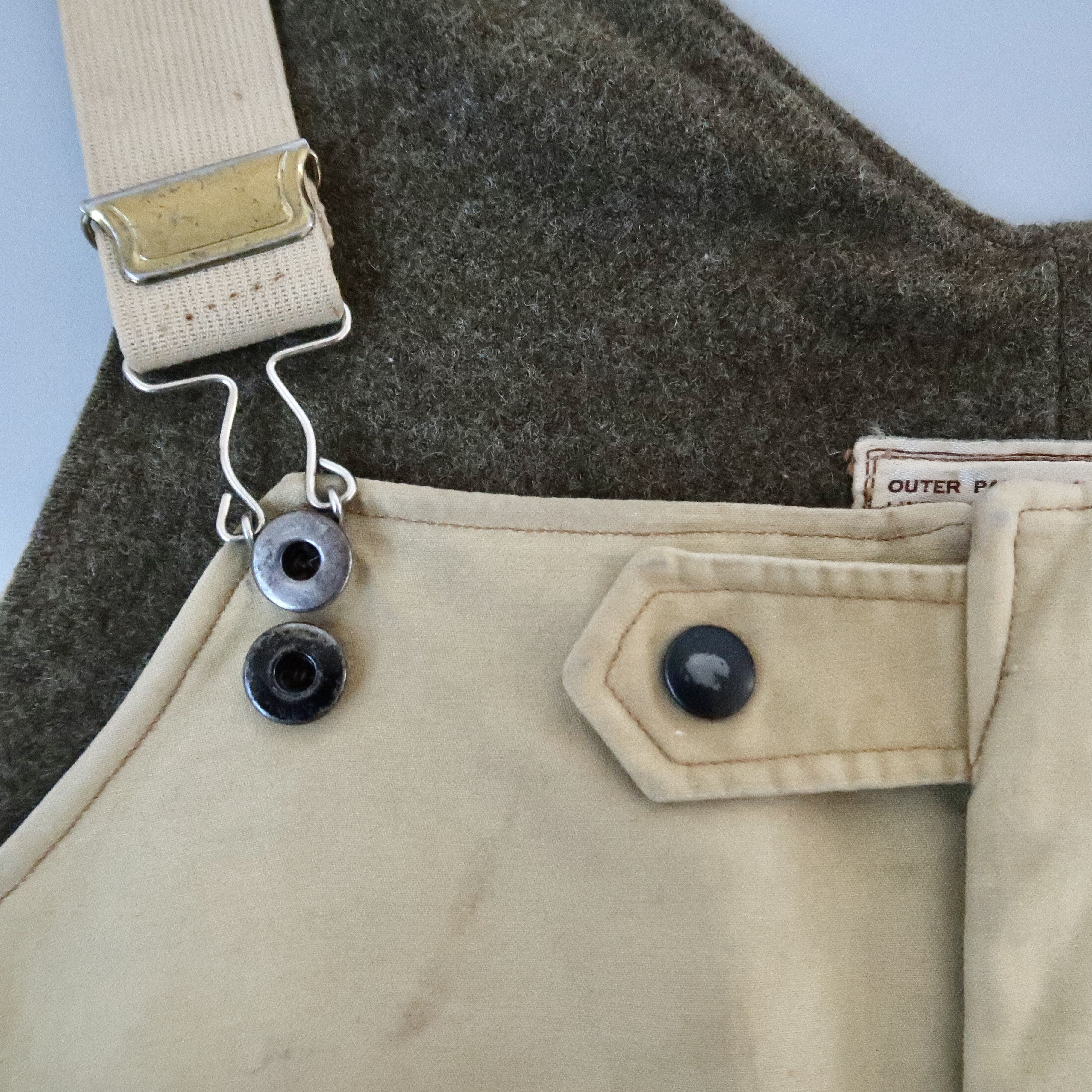 Vintage Rare 1940s Canadian Army wool lined bib overalls Size US 40 / EU 56 - 7 Thumbnail