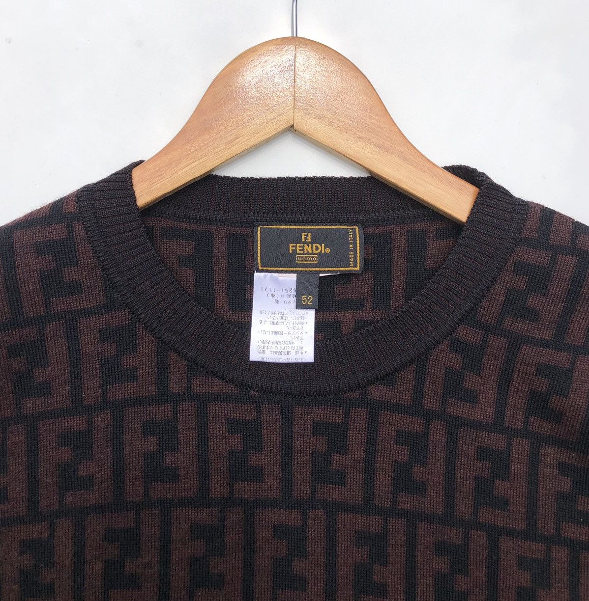 Fendi Fendi Monogram Pura Lana Woolmark Pullover Sweatshirt Size US L / EU 52-54 / 3 - 12 Thumbnail