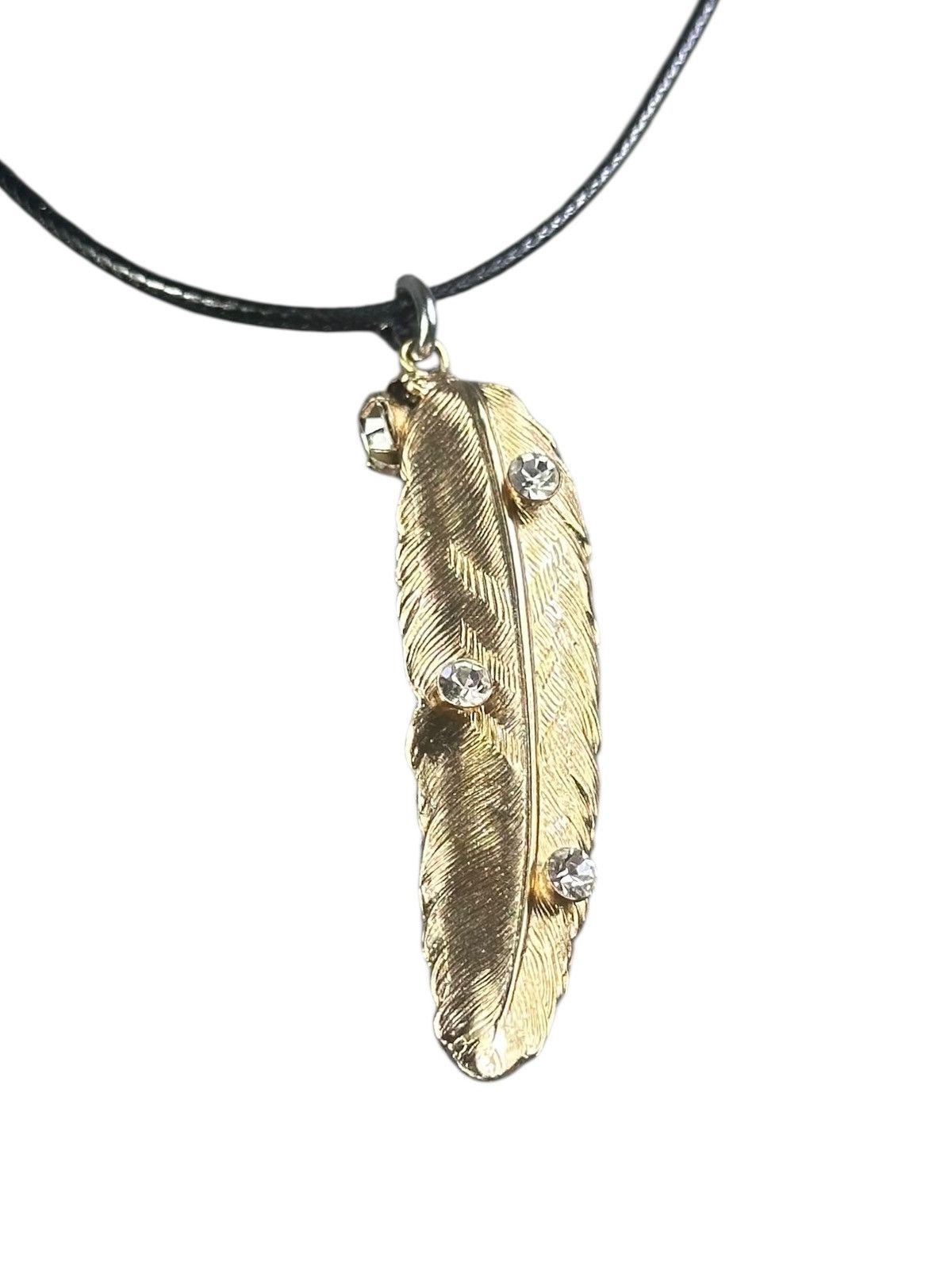 Native 2000s HANDMADE TRIBAL INSPIRED RHINESTONES FEATHER NECKLACE Size ONE SIZE - 1 Thumbnail