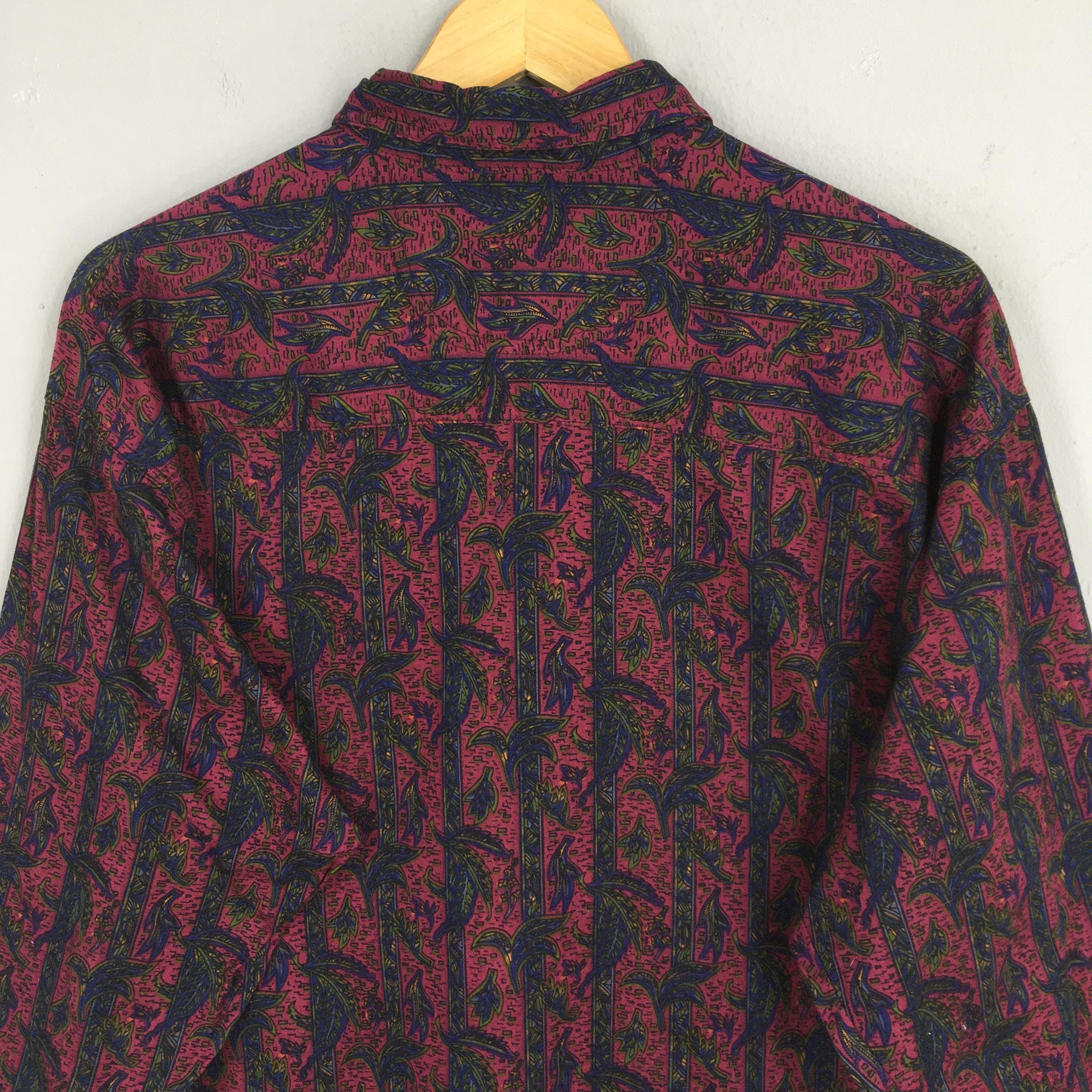 Flannel × Vintage Vintage Abstract Red Floral Casual Flannel Shirt Large Size US L / EU 52-54 / 3 - 7 Thumbnail