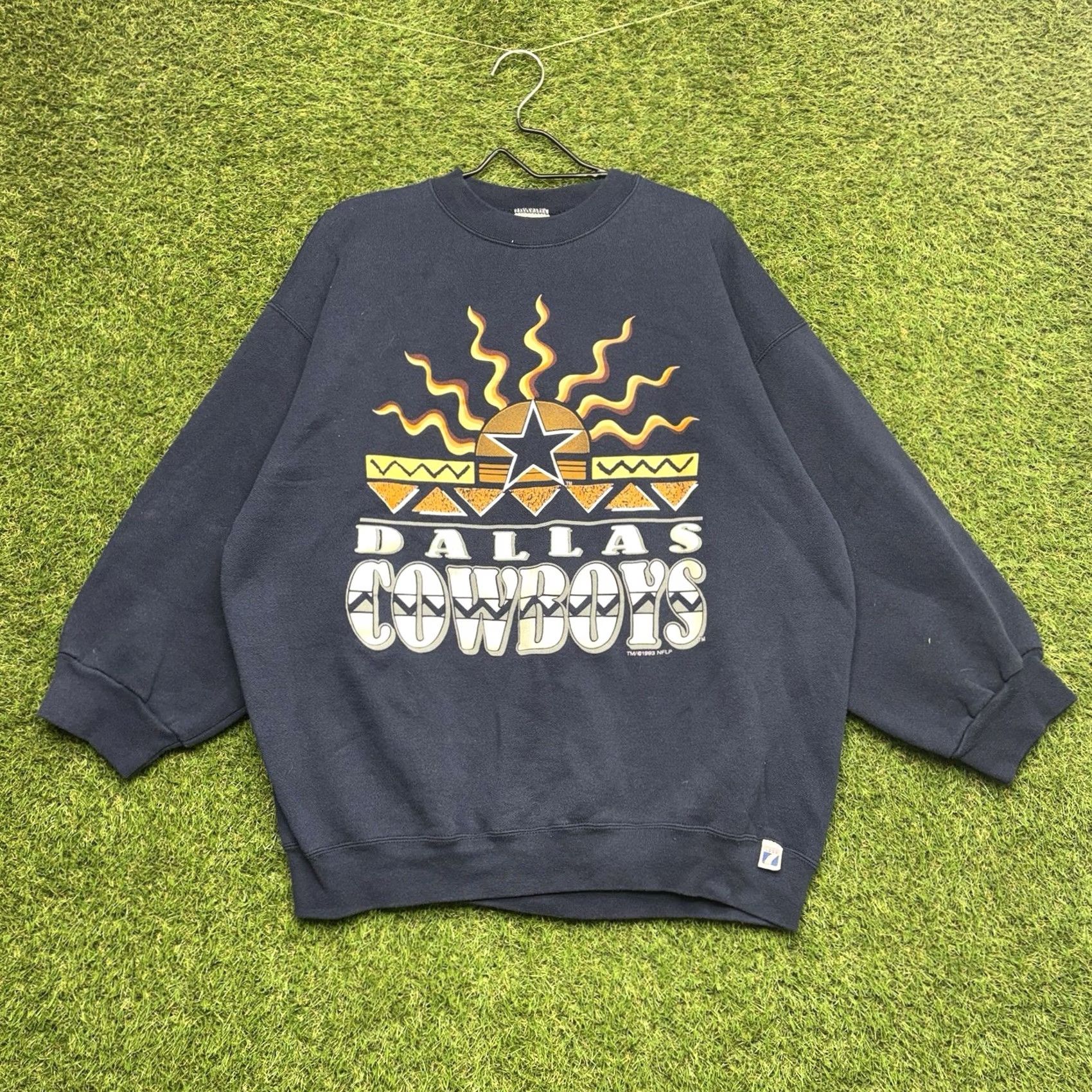 Logo 7 Vintage Logo 7 Sweatshirt Men 2XL Dallas Cowboys Blue Crew Neck Fleece Graphic Print 90s NFLP Logo7 Boxy Pullover Hipster Retro Sports Size US XXL / EU 58 / 5 - 2 Thumbnail