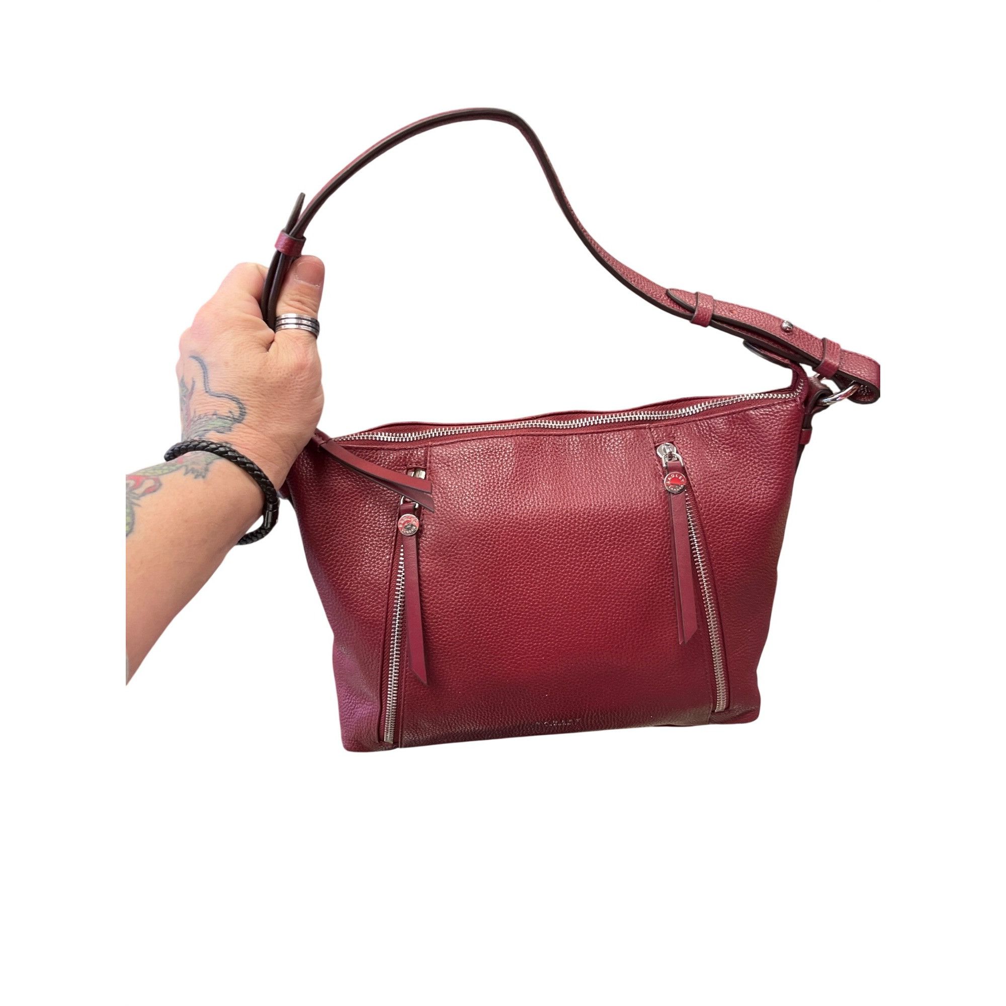 Other Radley London wms maroon silver leather shoulder handbag SKU Size ONE SIZE - 1 Thumbnail
